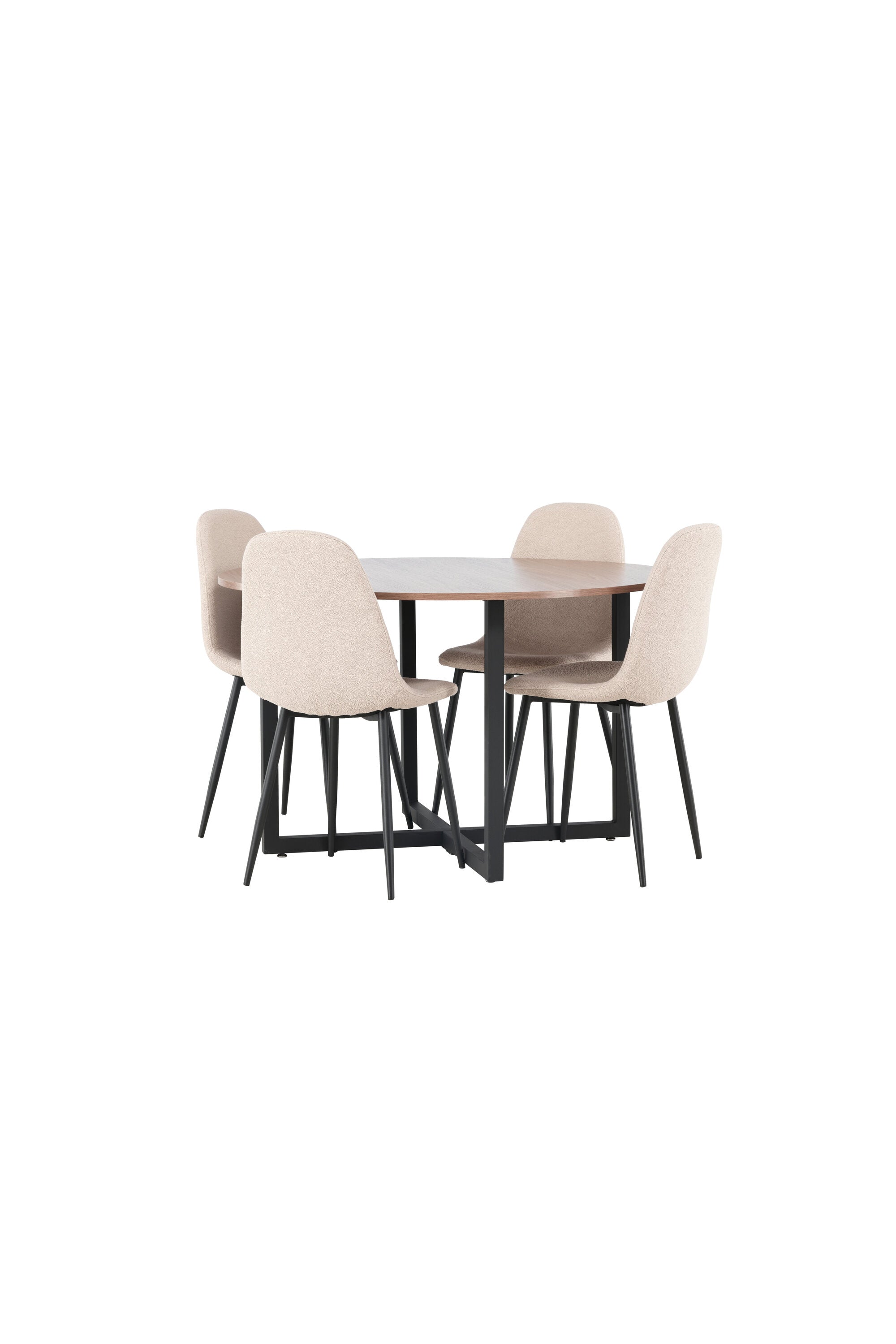 Durango Esszimmerset + Polar ⌀120cm/4St. in Beige, Schwarz präsentiert im Onlineshop von KAQTU Design AG. Esszimmerset ist von Venture Home