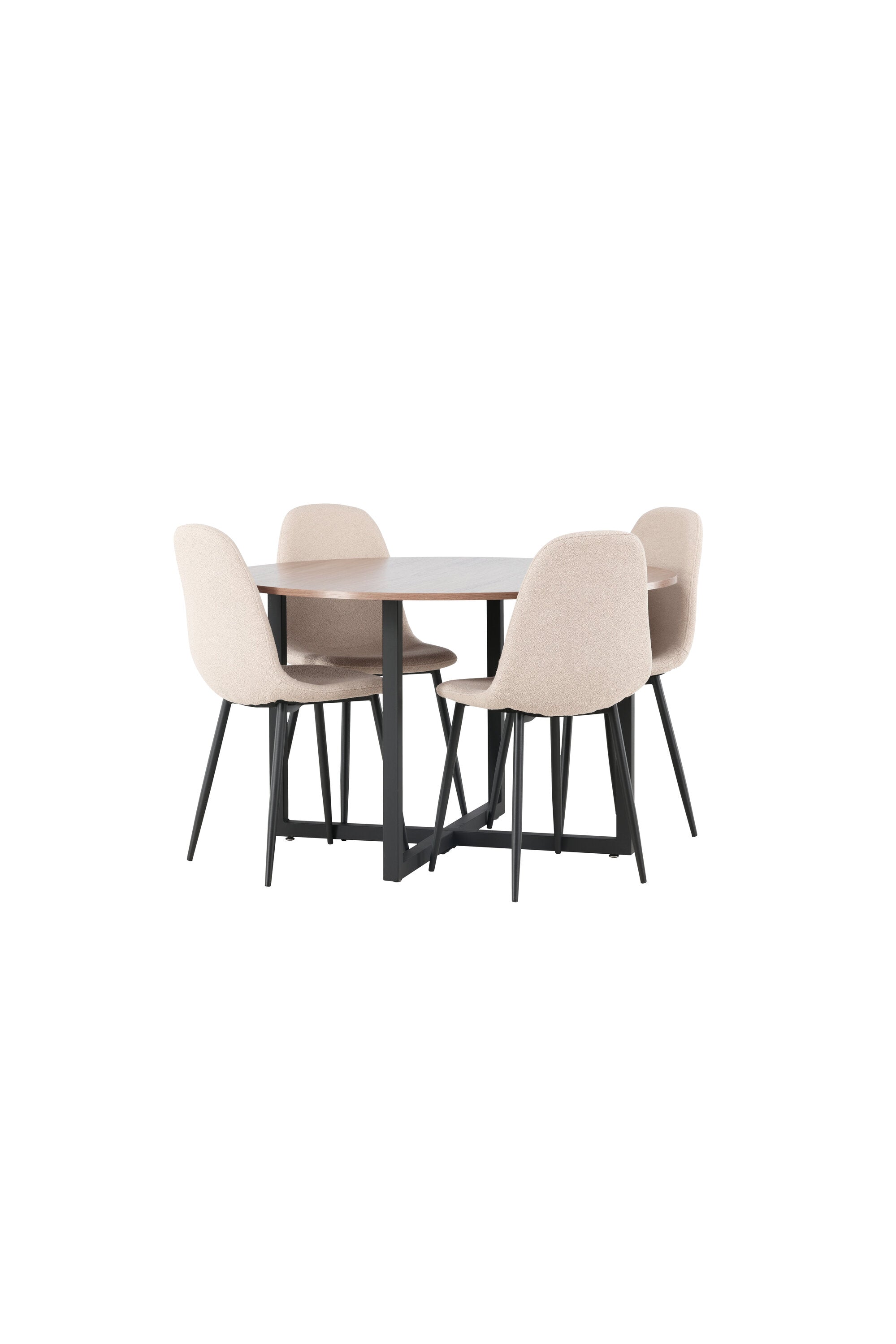 Durango Esszimmerset + Polar ⌀120cm/4St. in Beige, Schwarz präsentiert im Onlineshop von KAQTU Design AG. Esszimmerset ist von Venture Home