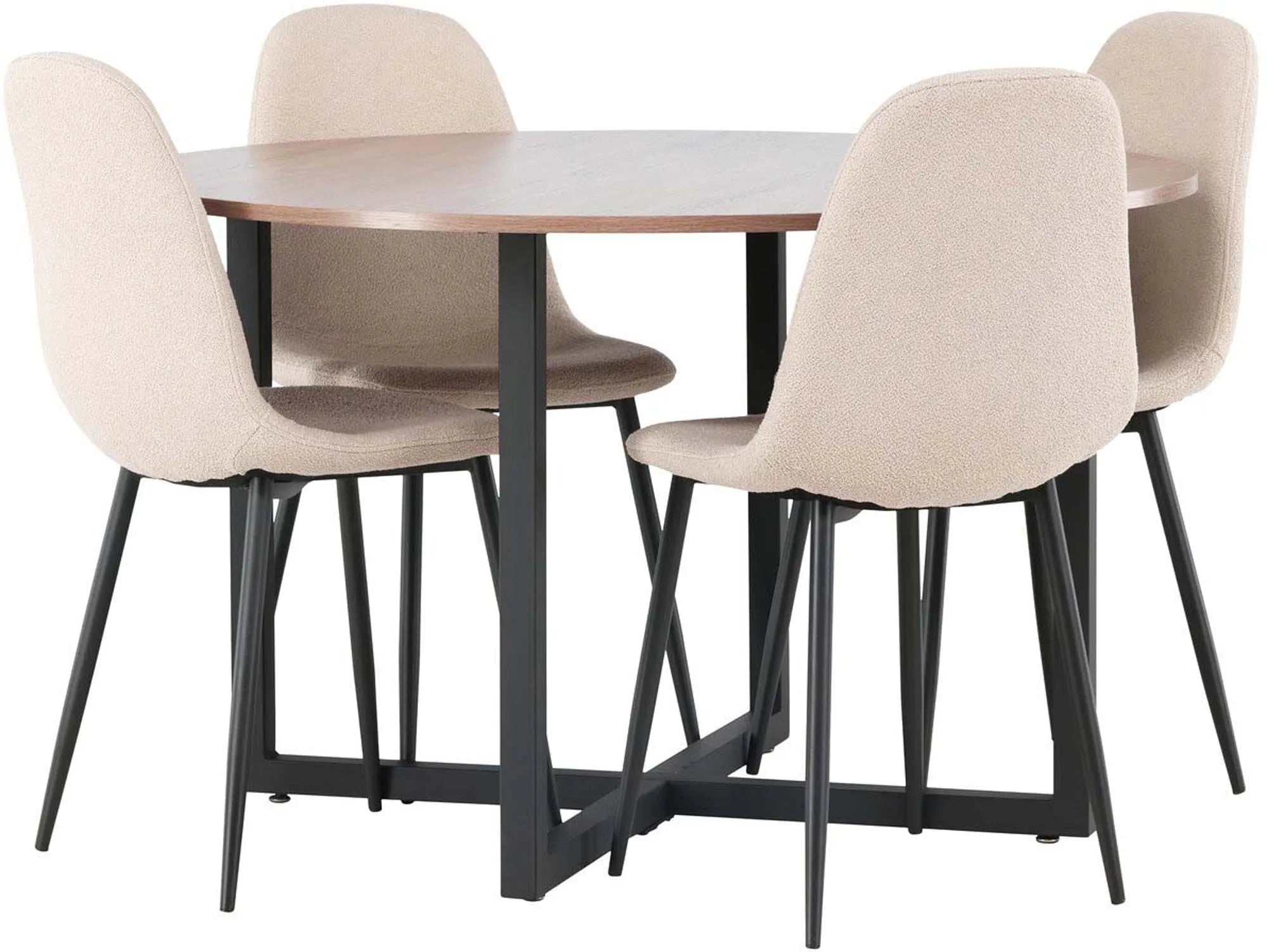 Das Esszimmerset Durango mit rundem Polar Tisch (⌀120cm) und 4 Stühlen von Venture Home vereint Eleganz und Funktionalität.