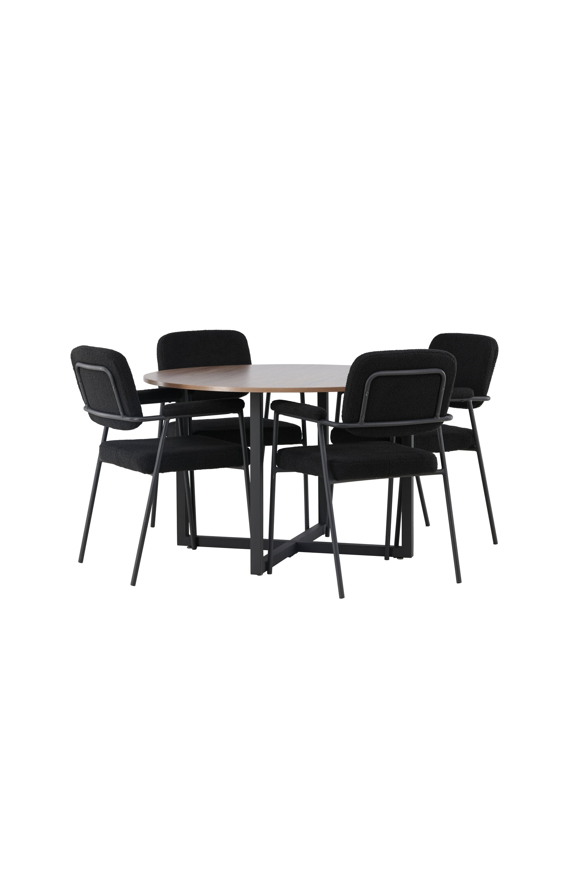 Durango Esszimmerset + Yesterday ⌀120cm/4St. in Schwarz präsentiert im Onlineshop von KAQTU Design AG. Esszimmerset ist von Venture Home
