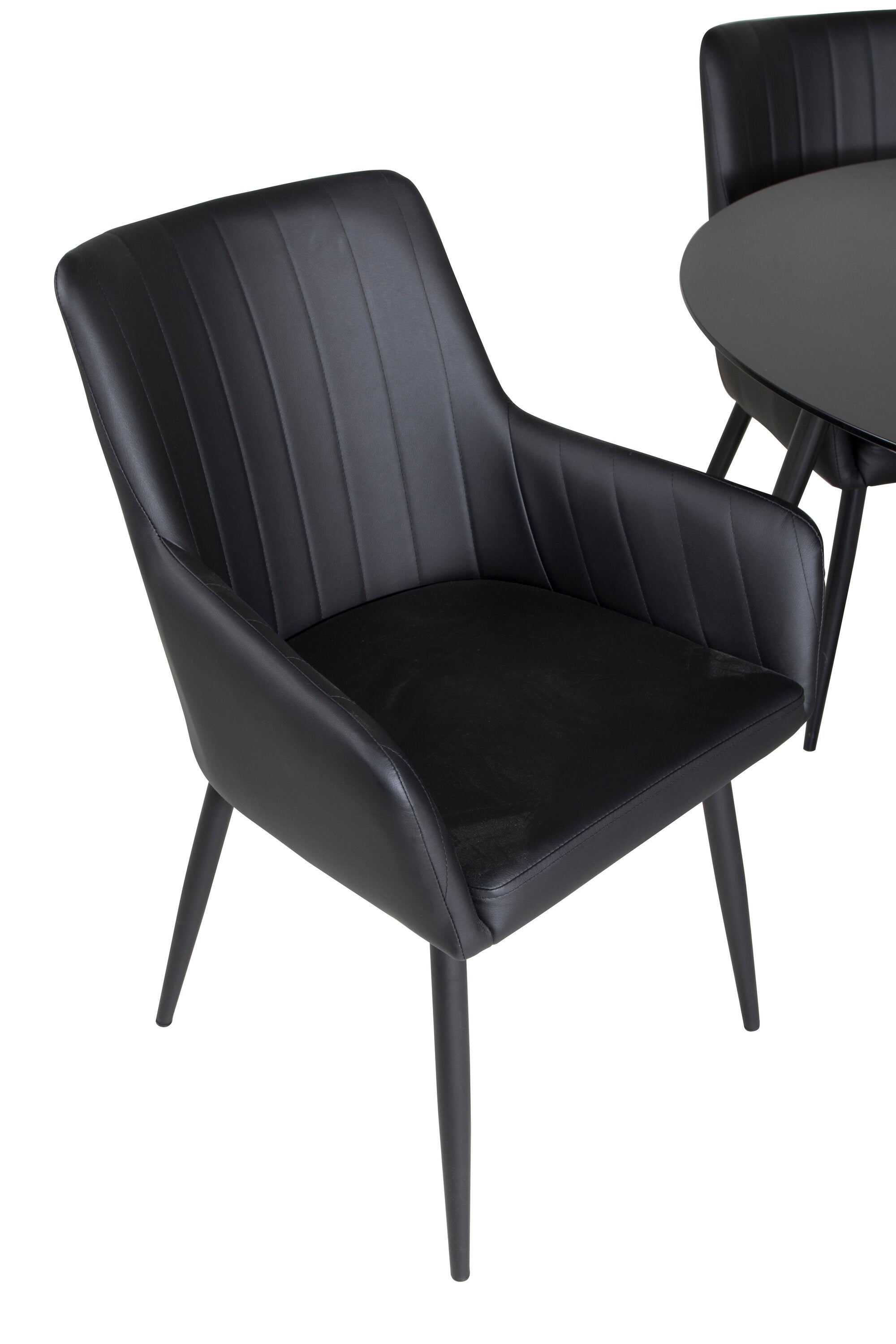 Esszimmer Set Silar mit Stuhl Comfort in Schwarz Schwarz präsentiert im Onlineshop von KAQTU Design AG. Esszimmerset ist von Venture Home