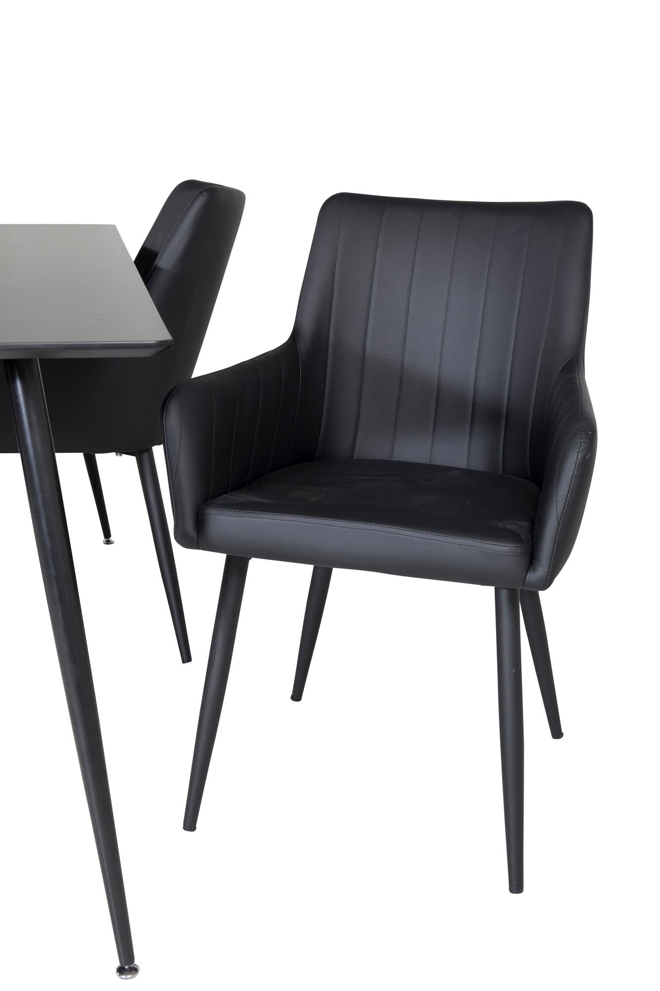 Esszimmer Set Silar mit Stuhl Comfort in Schwarz Schwarz präsentiert im Onlineshop von KAQTU Design AG. Esszimmerset ist von Venture Home