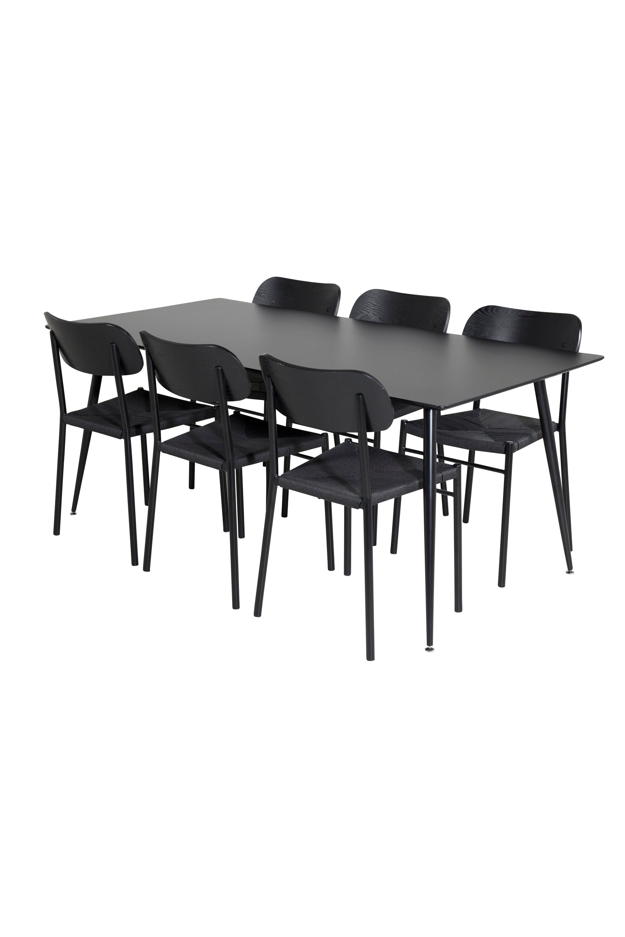 Esszimmer Set Silar mit Stuhl Polly in Schwarz/Schwarz/Natur präsentiert im Onlineshop von KAQTU Design AG. Esszimmerset ist von Venture Home