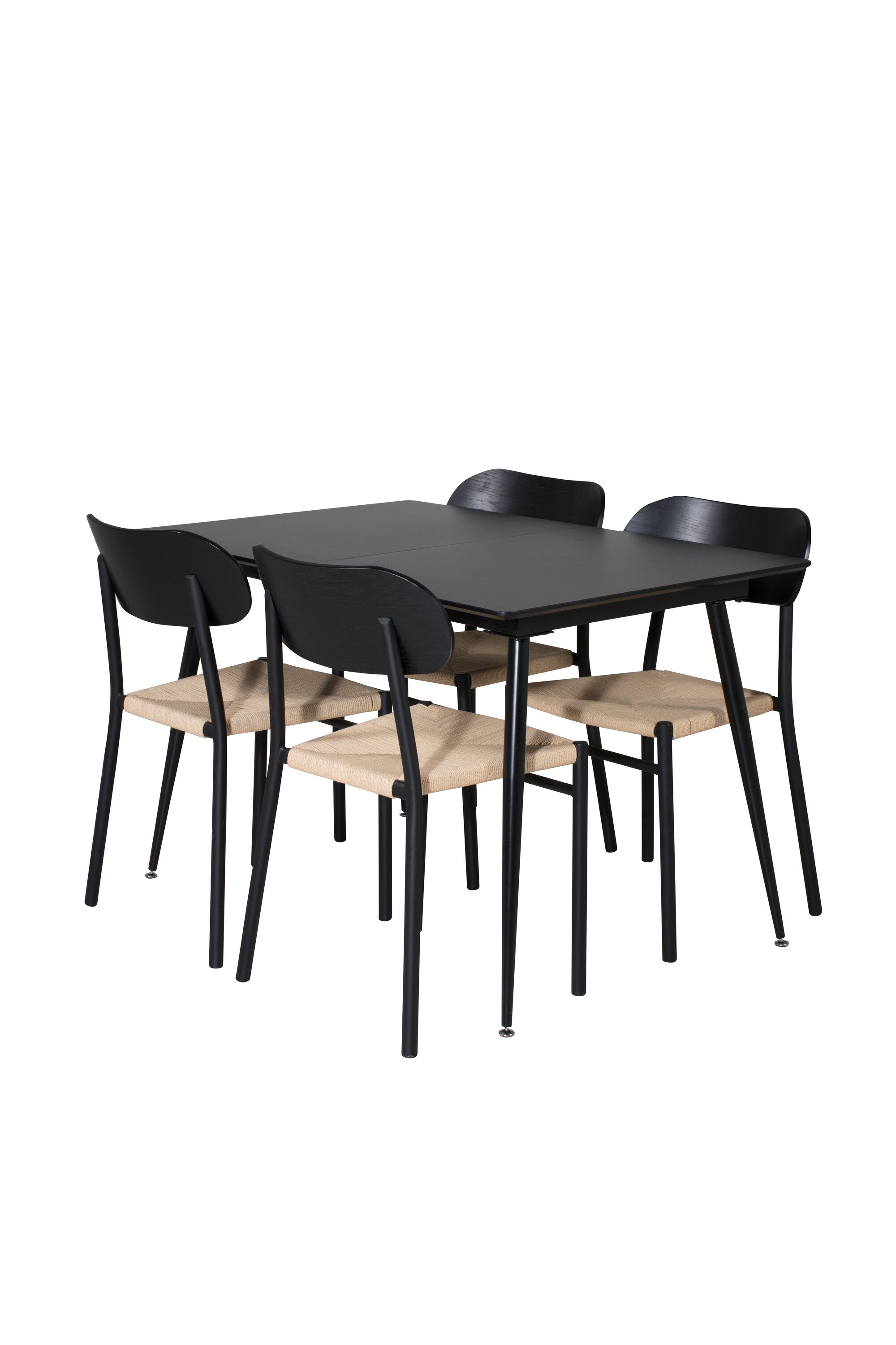 Esszimmer Set Silar mit Stuhl Polly in Schwarz/Schwarz/Natur präsentiert im Onlineshop von KAQTU Design AG. Esszimmerset ist von Venture Home