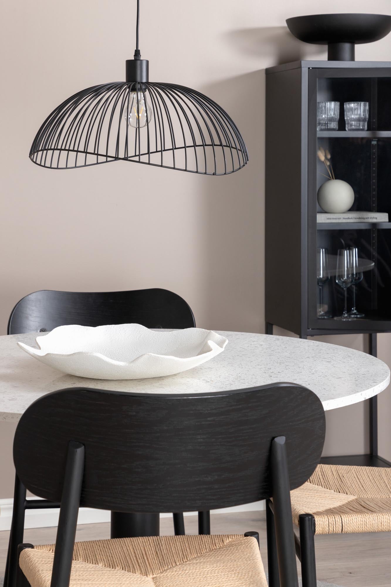 Esszimmer Set Razzia mit Stuhl Polly in Weiss/Schwarz/ Natur präsentiert im Onlineshop von KAQTU Design AG. Esszimmerset ist von Venture Home