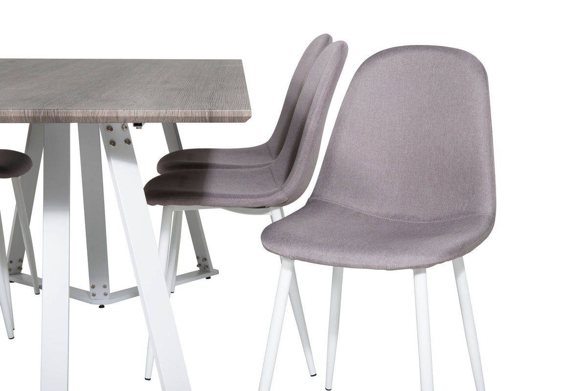 Esszimmer Set Marina mit Stuhl Polar in Grau/Grau/Weiss präsentiert im Onlineshop von KAQTU Design AG. Esszimmerset ist von Venture Home