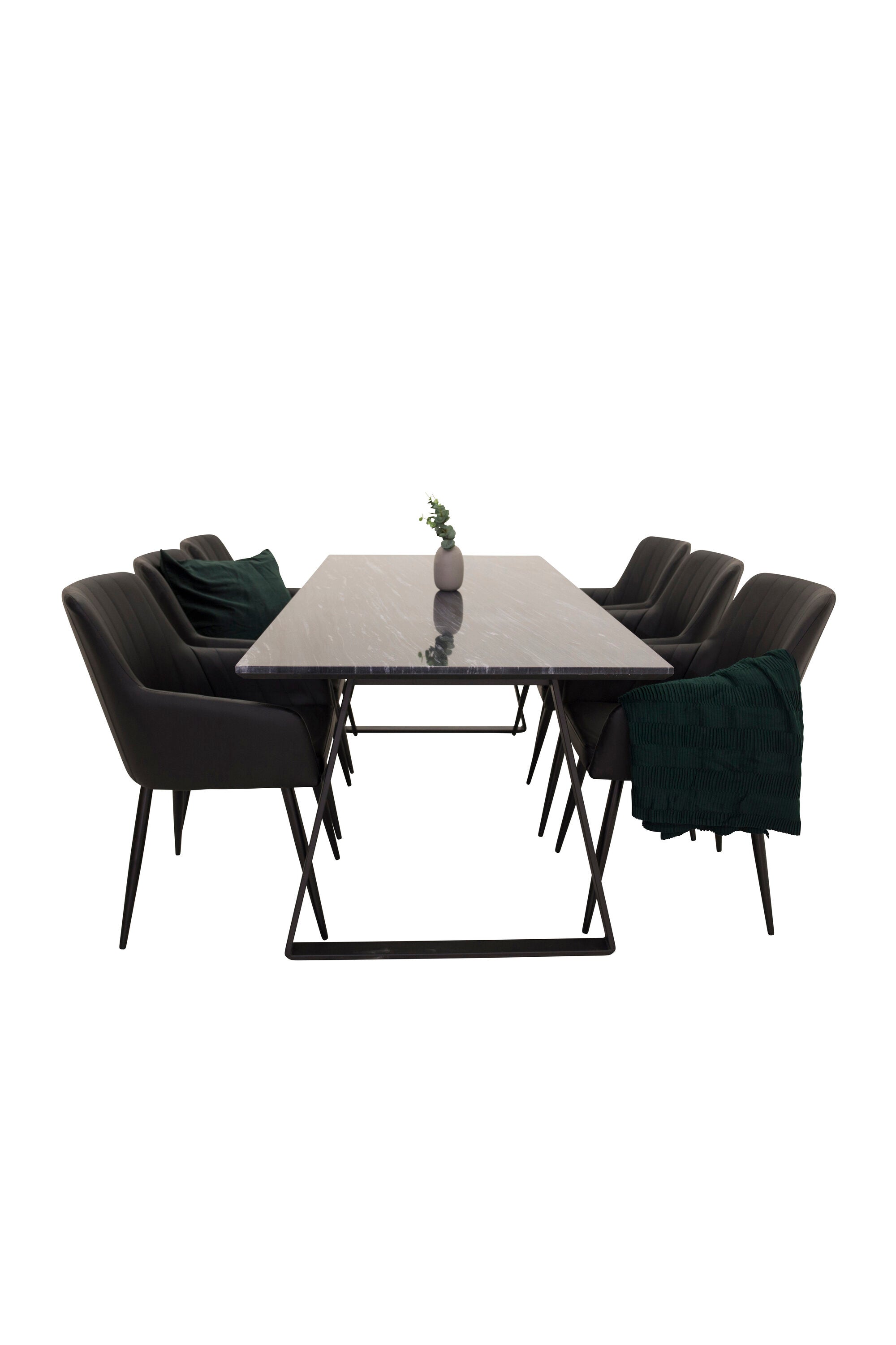 Esszimmer Set Estelle mit Stuhl Comfort in Schwarz Schwarz präsentiert im Onlineshop von KAQTU Design AG. Esszimmerset ist von Venture Home