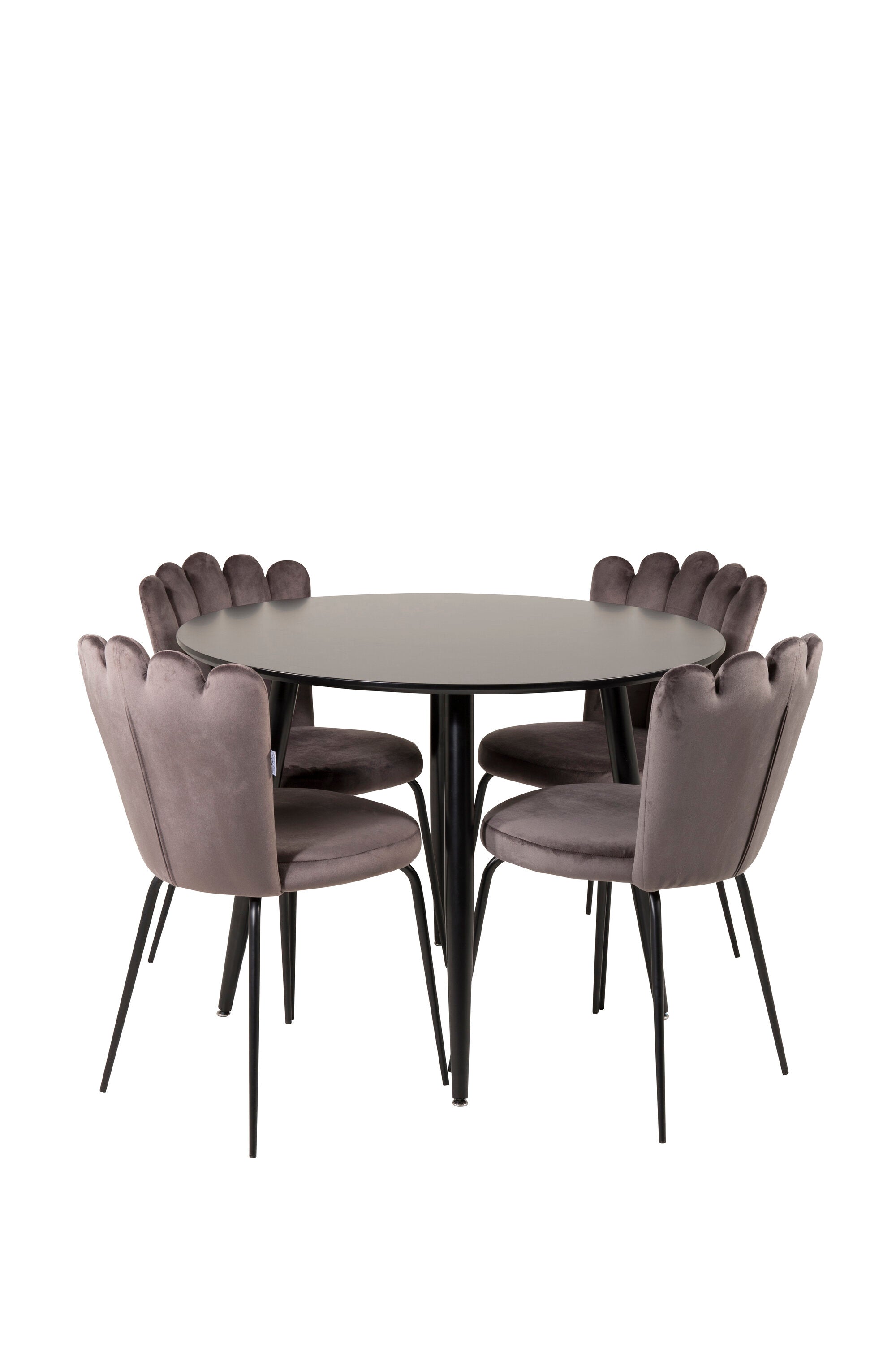 Esszimmer Set Plaza mit Stuhl Limhamn in Schwarz/Schwarz/Grau präsentiert im Onlineshop von KAQTU Design AG. Esszimmerset ist von Venture Home