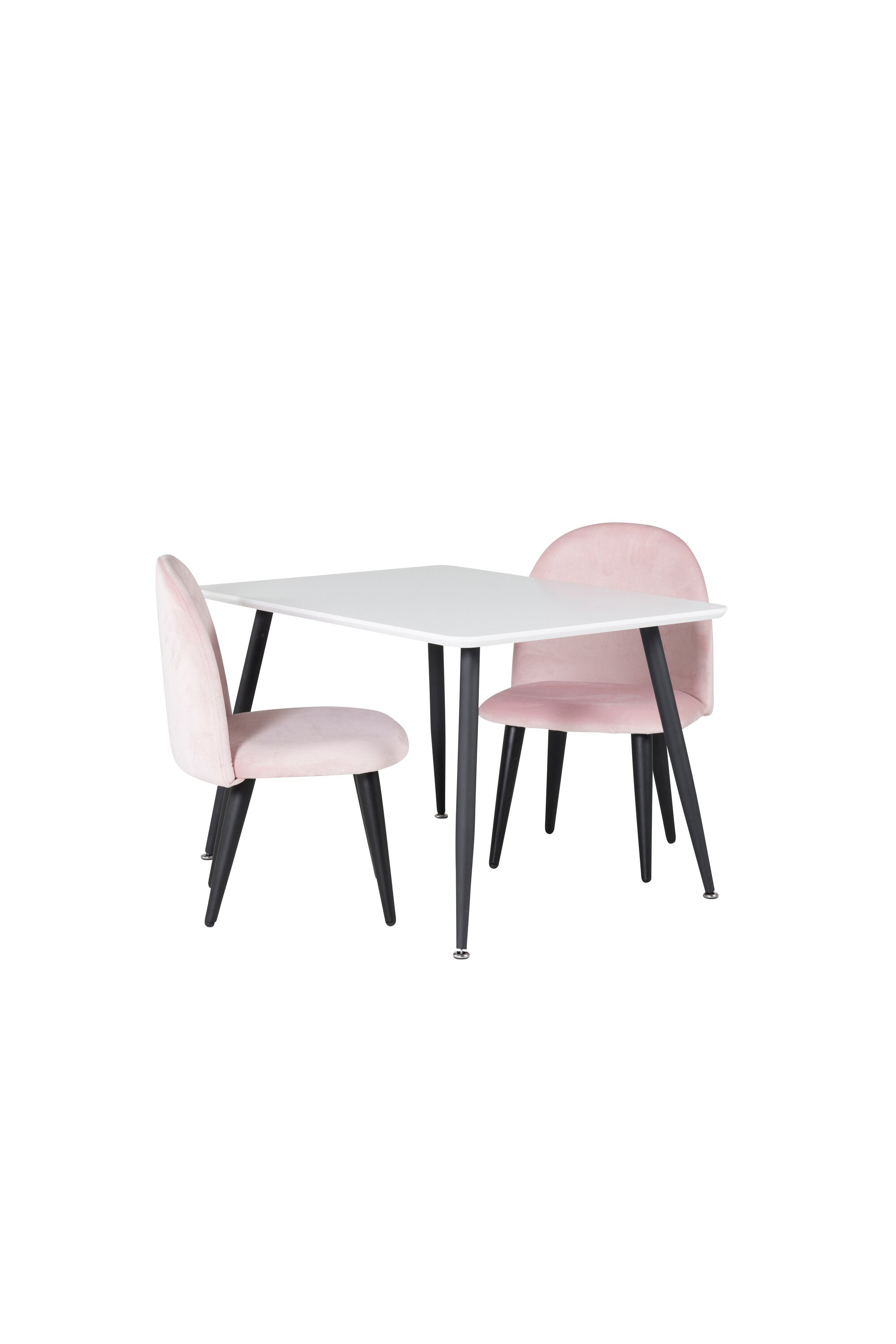 Esszimmer Set Polar mit Stuhl Velvet in Weiss/Schwarz/ Rosa präsentiert im Onlineshop von KAQTU Design AG. Esszimmerset ist von Venture Home
