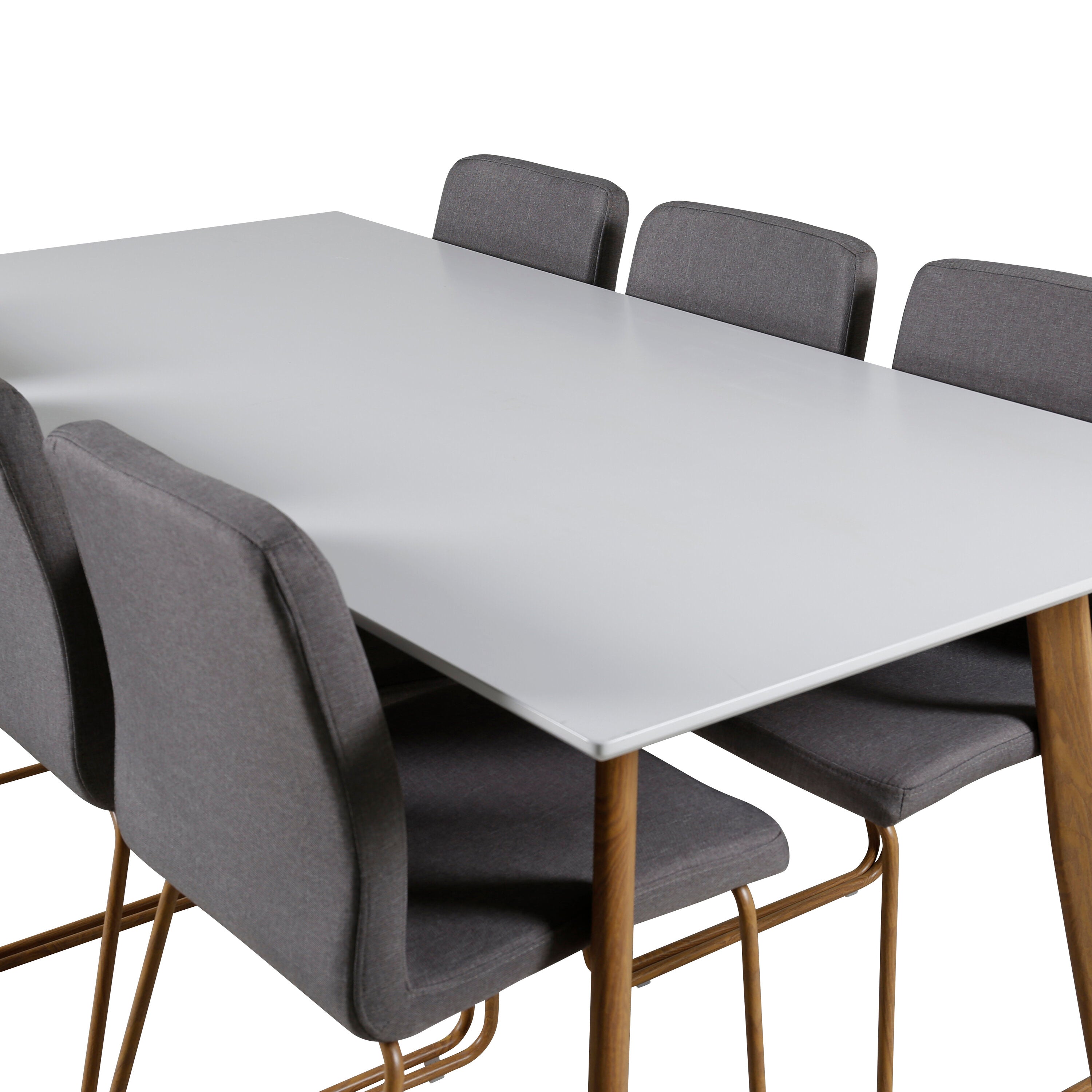 Esszimmer Set Polar mit Stuhl Mace in Weiss/Grau/Natur präsentiert im Onlineshop von KAQTU Design AG. Esszimmerset ist von Venture Home