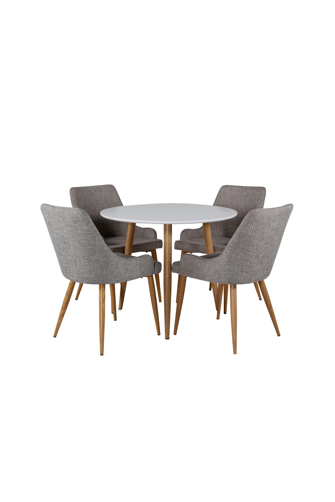 Stilvolles Esszimmer Set Polar mit Stuhl Plaza von Venture Home: runder Tisch aus MDF, ergonomische Stühle, ideal für gesellige Abende.