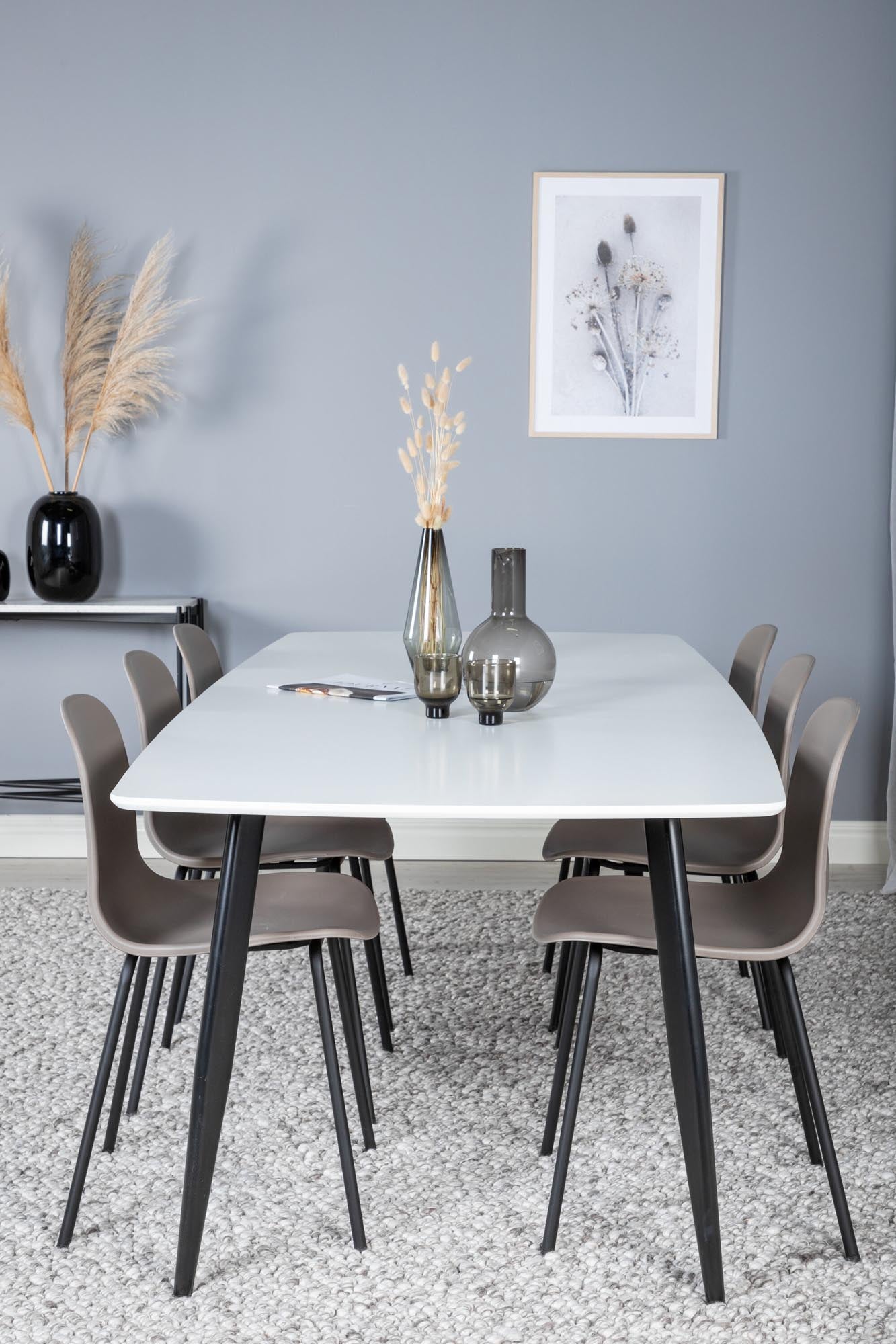 Esszimmer Set Polar mit Stuhl Arctic in Weiss/Beige/Schwarz präsentiert im Onlineshop von KAQTU Design AG. Esszimmerset ist von Venture Home