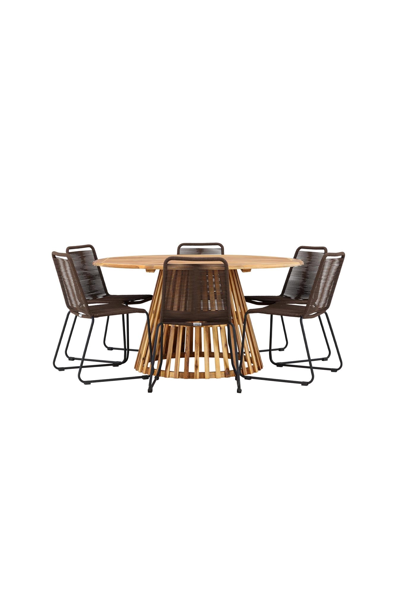 Elegantes Tucumán Gartentisch Set mit 6 stilvollen Lindos-Stühlen für unvergessliche Mahlzeiten im Freien. Ideal für Ihre Outdoor-Oase!