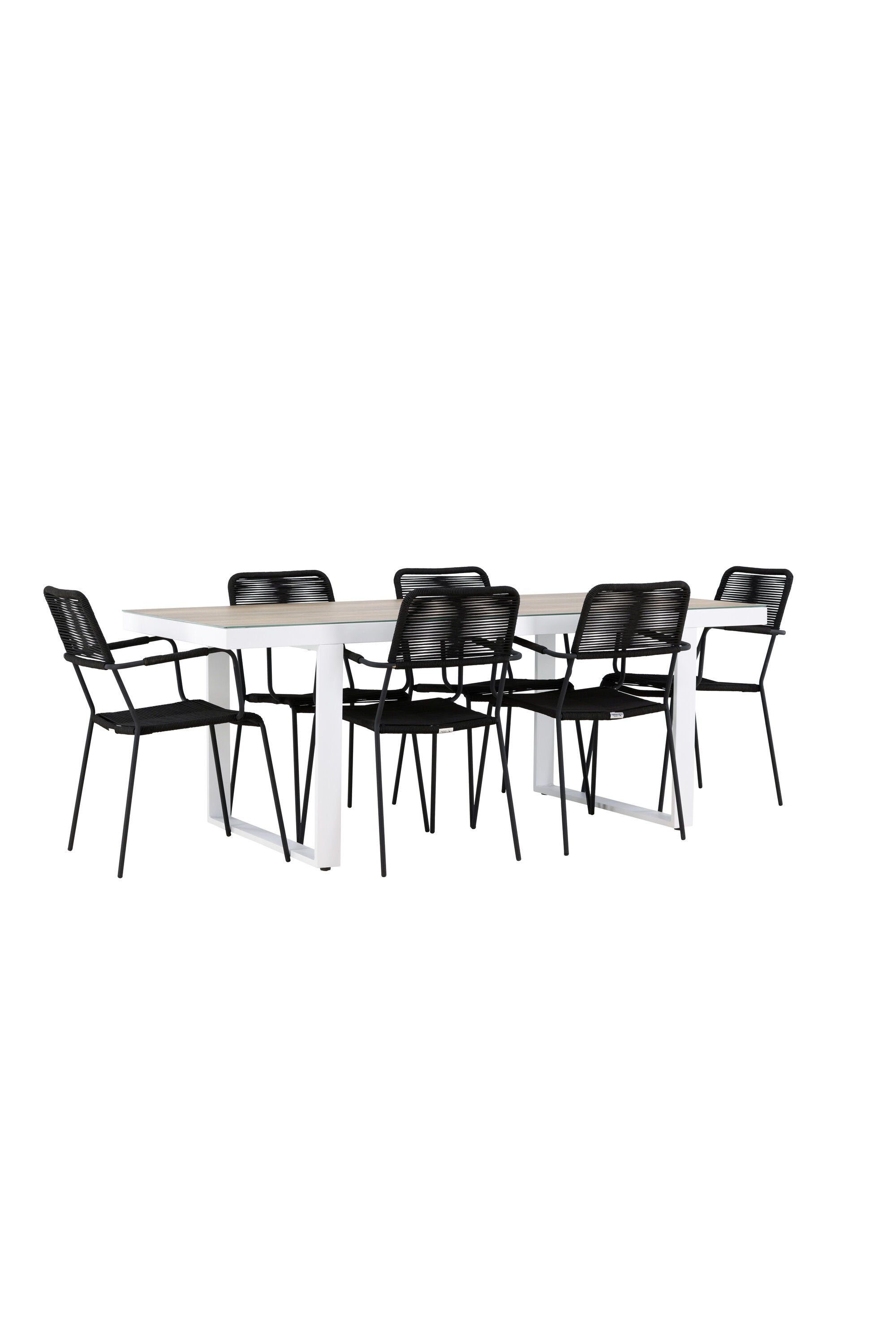 Merlo Gartentisch Set + Lindos in Schwarz / Weiss präsentiert im Onlineshop von KAQTU Design AG. Gartentischset ist von Venture Home
