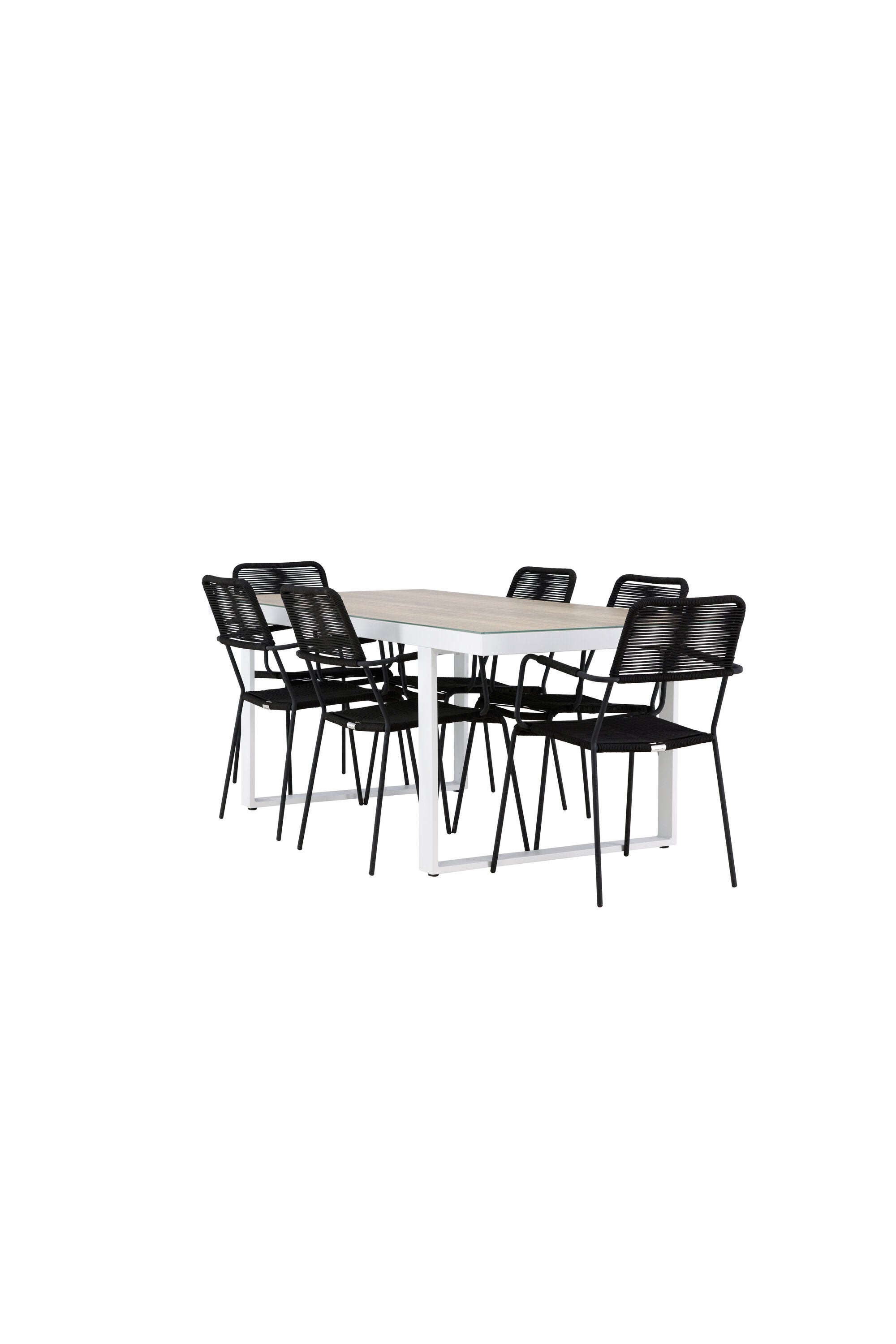 Merlo Gartentisch Set + Lindos in Schwarz / Weiss präsentiert im Onlineshop von KAQTU Design AG. Gartentischset ist von Venture Home