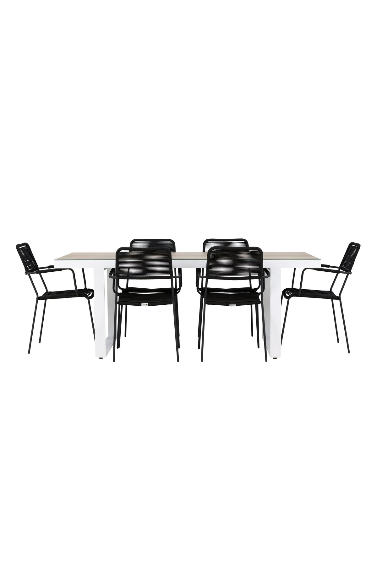 Merlo Gartentisch Set + Lindos in Schwarz / Weiss präsentiert im Onlineshop von KAQTU Design AG. Gartentischset ist von Venture Home