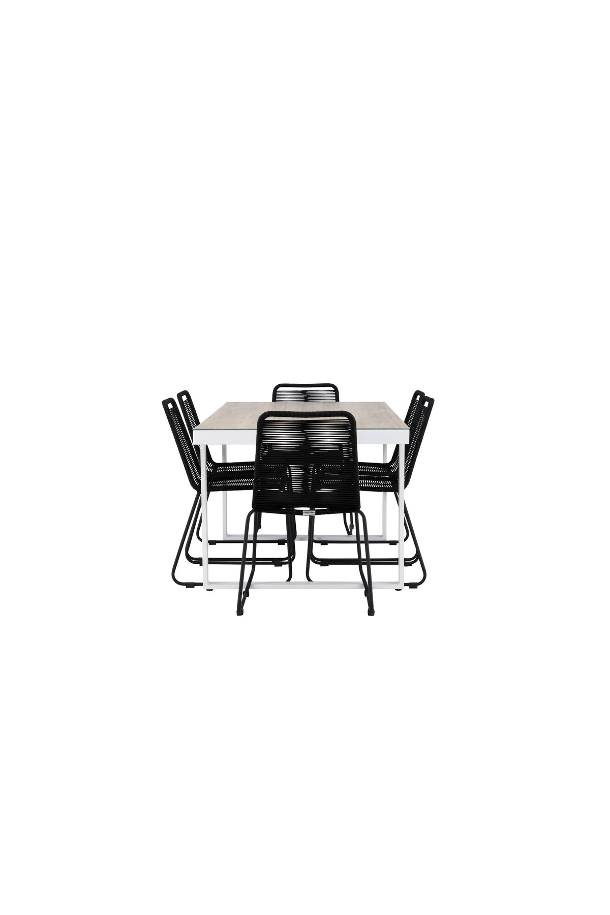 Merlo Gartentisch Set + Lindos in Weiss / Schwarz präsentiert im Onlineshop von KAQTU Design AG. Gartentischset ist von Venture Home