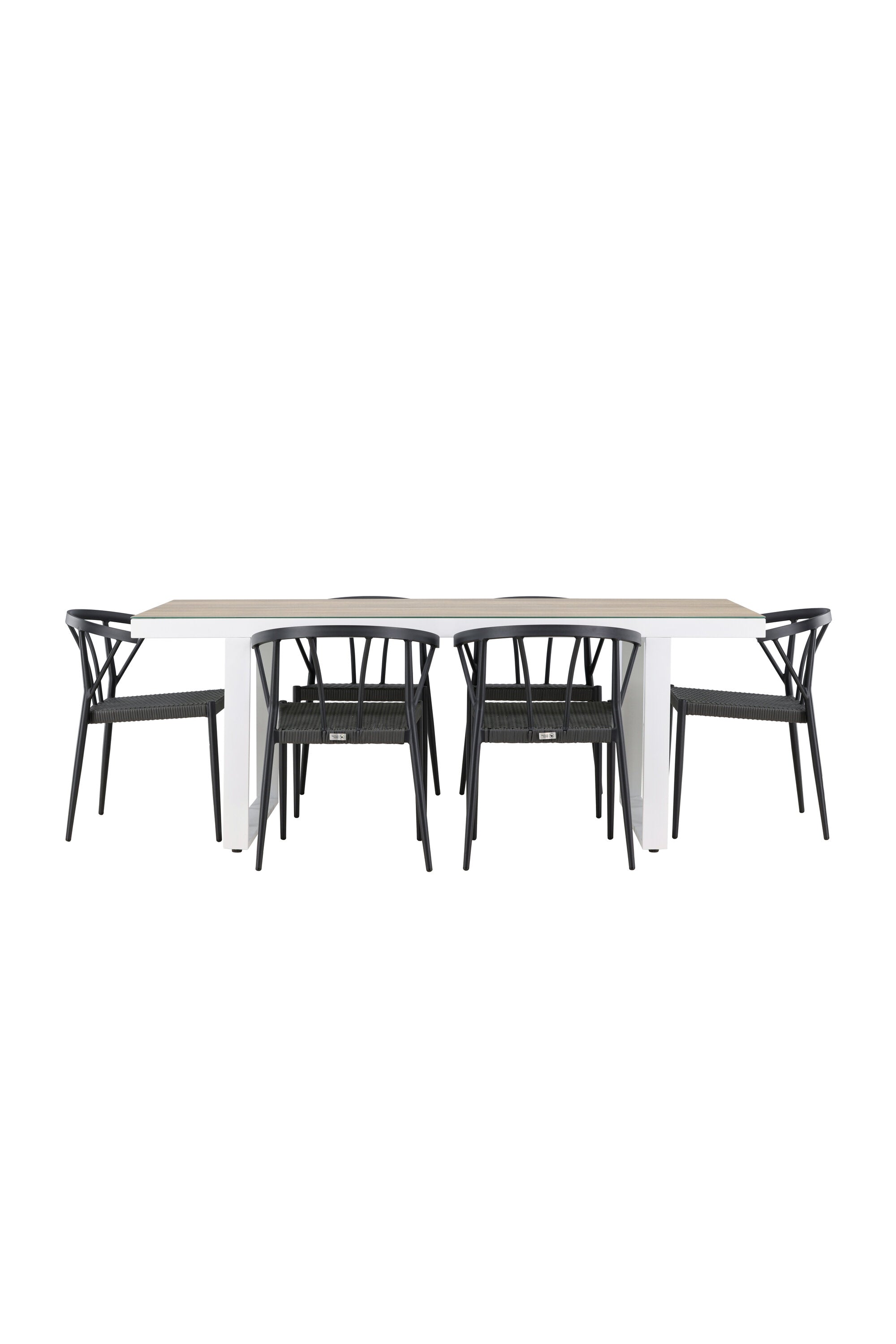 Das Merlo Gartentisch Set mit Stina Stühlen von Venture Home kombiniert modernes Design mit Funktionalität für Ihren Aussenbereich.