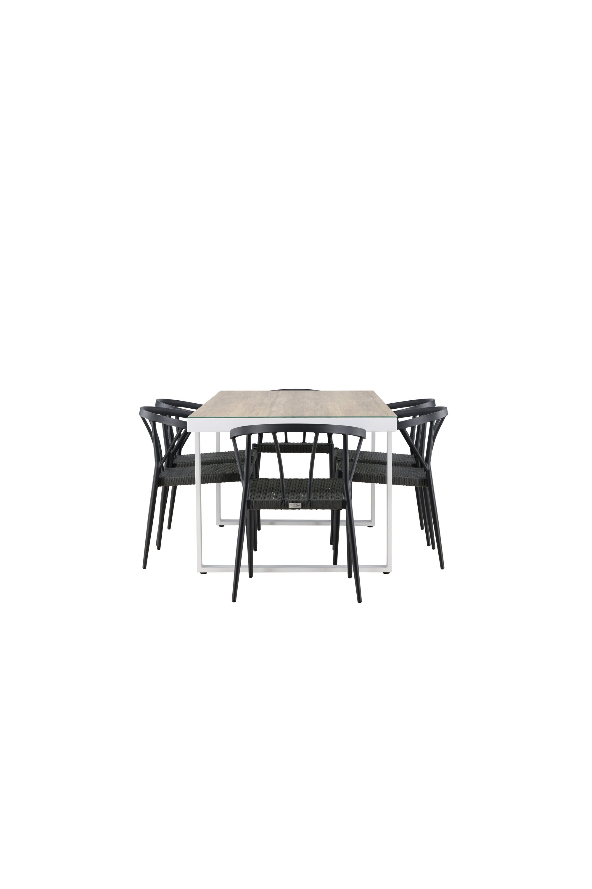 Merlo Gartentisch Set + Stina in Weiss / Schwarz präsentiert im Onlineshop von KAQTU Design AG. Gartentischset ist von Venture Home
