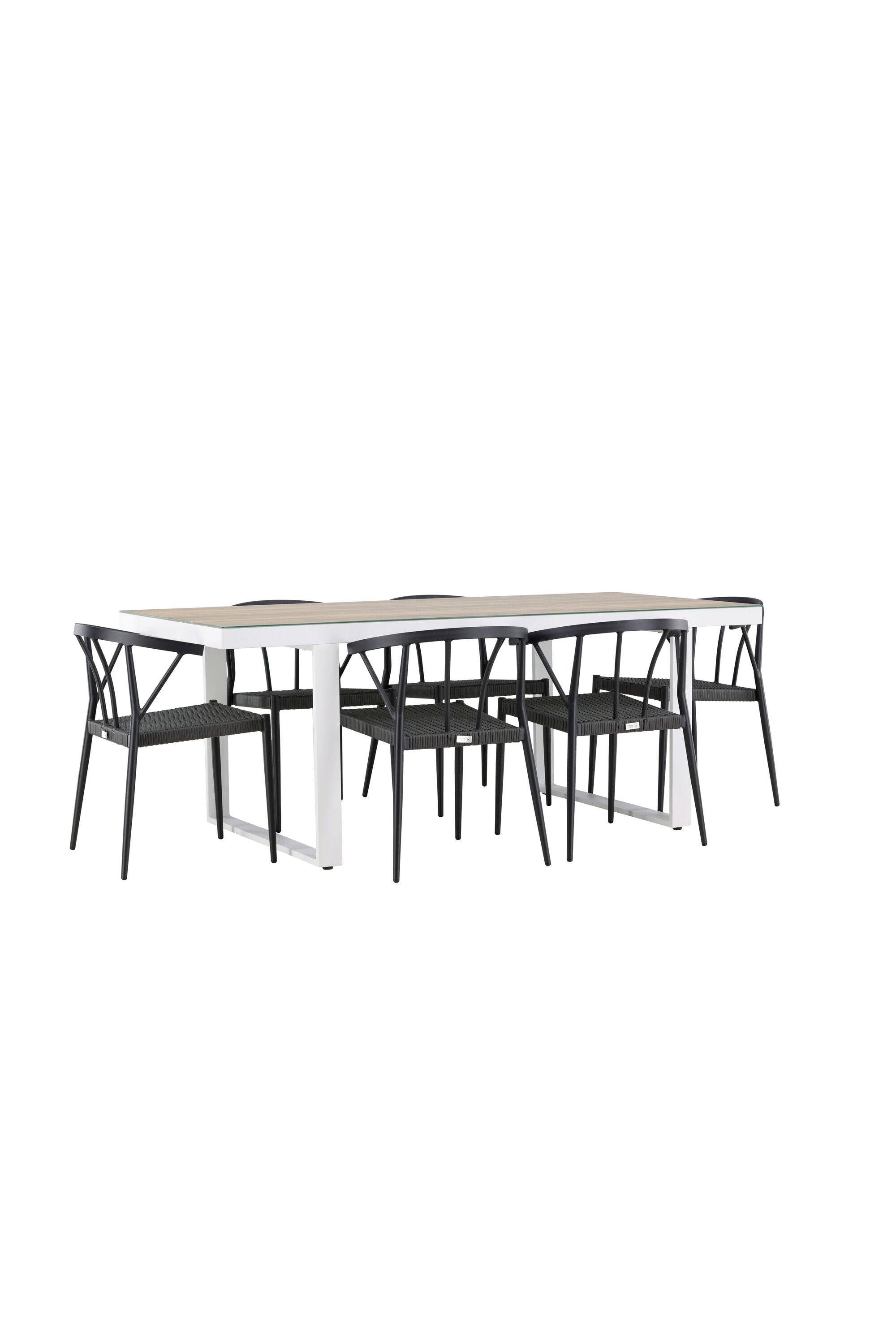 Merlo Gartentisch Set + Stina in Weiss / Schwarz präsentiert im Onlineshop von KAQTU Design AG. Gartentischset ist von Venture Home