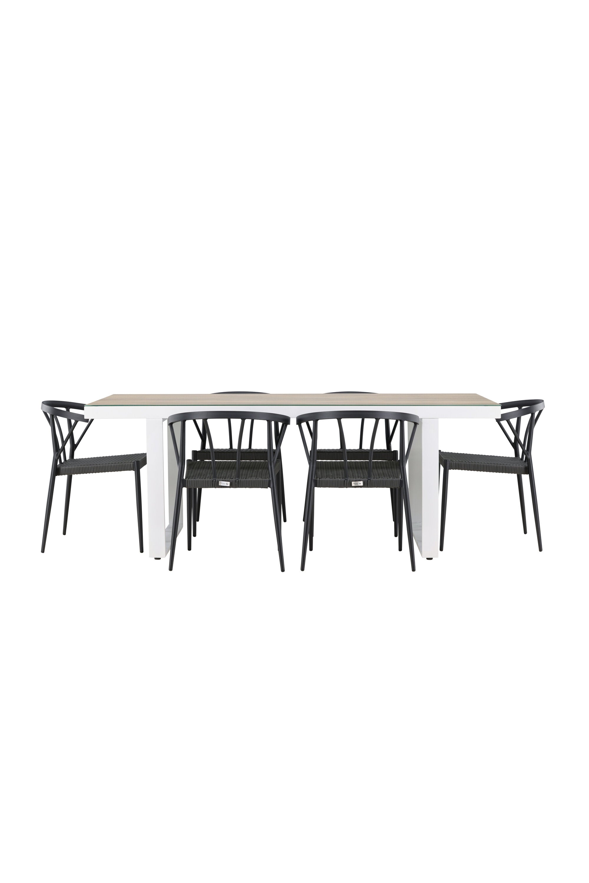 Merlo Gartentisch Set + Stina in Weiss / Schwarz präsentiert im Onlineshop von KAQTU Design AG. Gartentischset ist von Venture Home