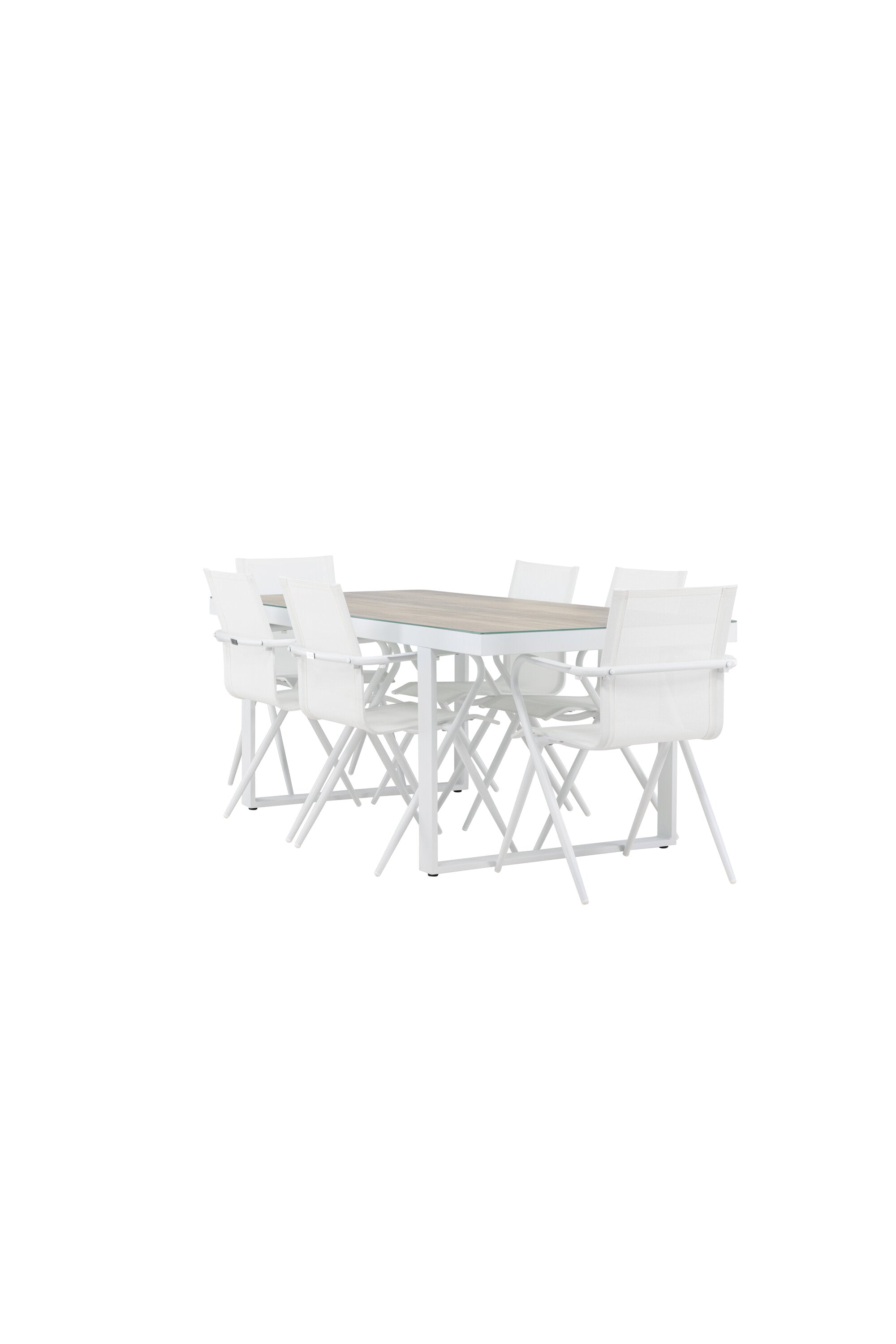 Merlo Gartentisch Set + Alina in Weiss präsentiert im Onlineshop von KAQTU Design AG. Gartentischset ist von Venture Home