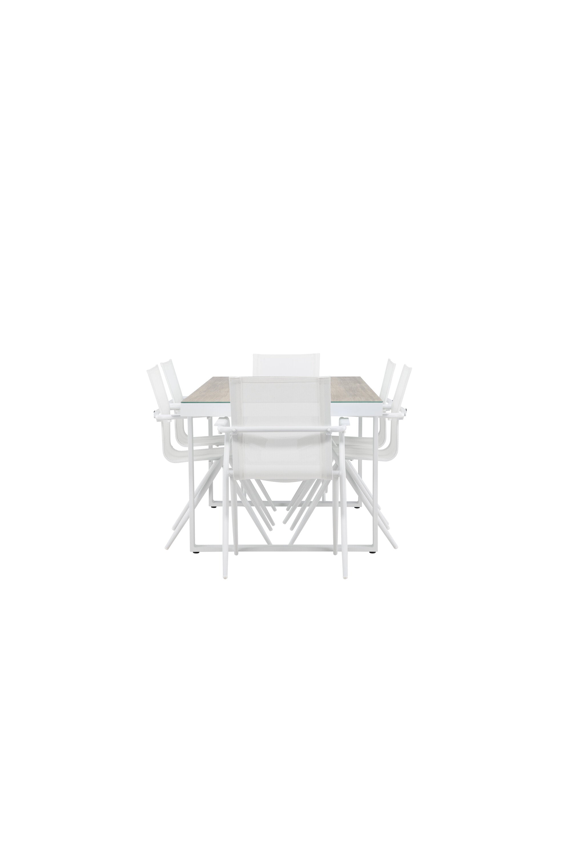 Merlo Gartentisch Set + Alina in Weiss präsentiert im Onlineshop von KAQTU Design AG. Gartentischset ist von Venture Home