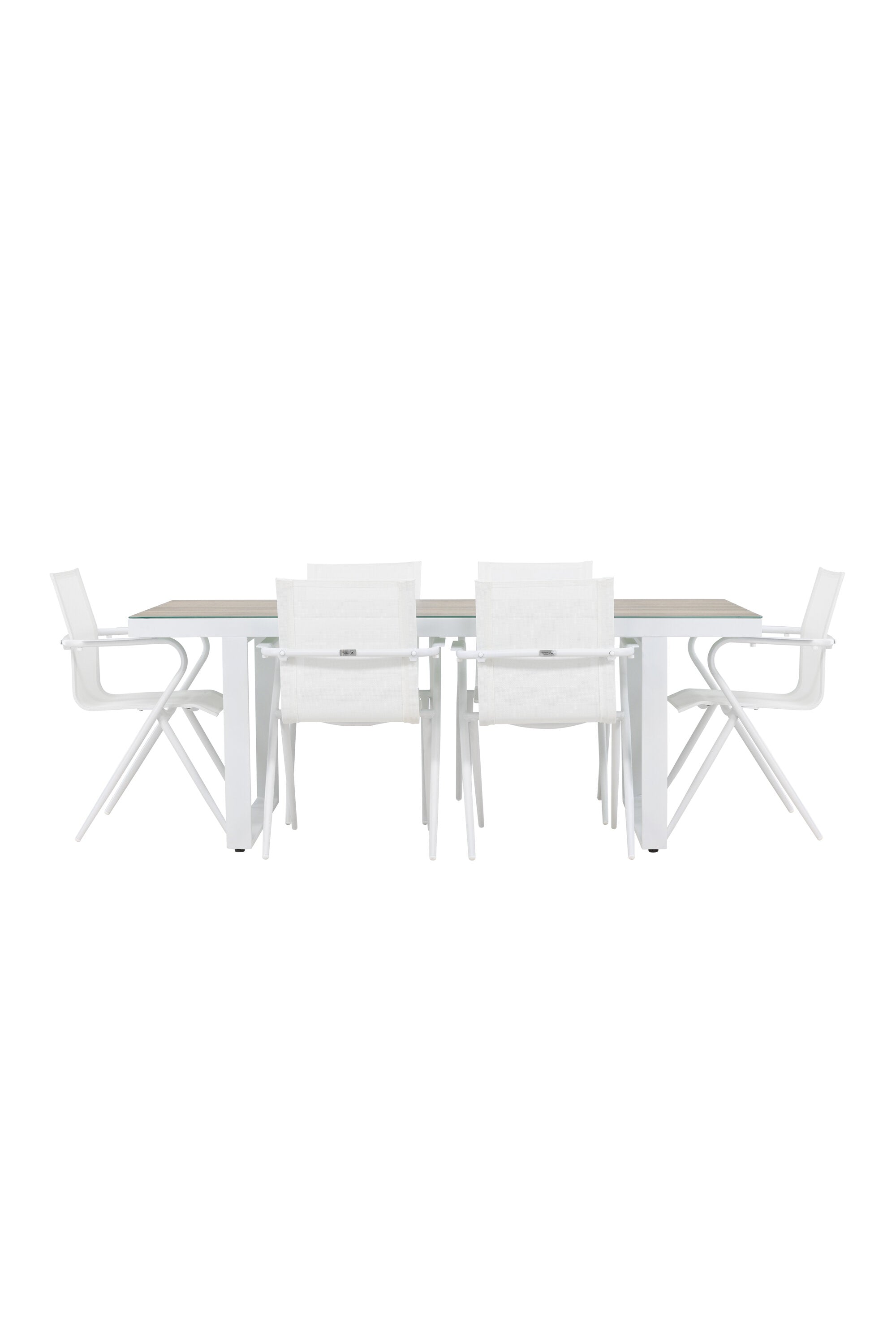 Merlo Gartentisch Set + Alina in Weiss präsentiert im Onlineshop von KAQTU Design AG. Gartentischset ist von Venture Home