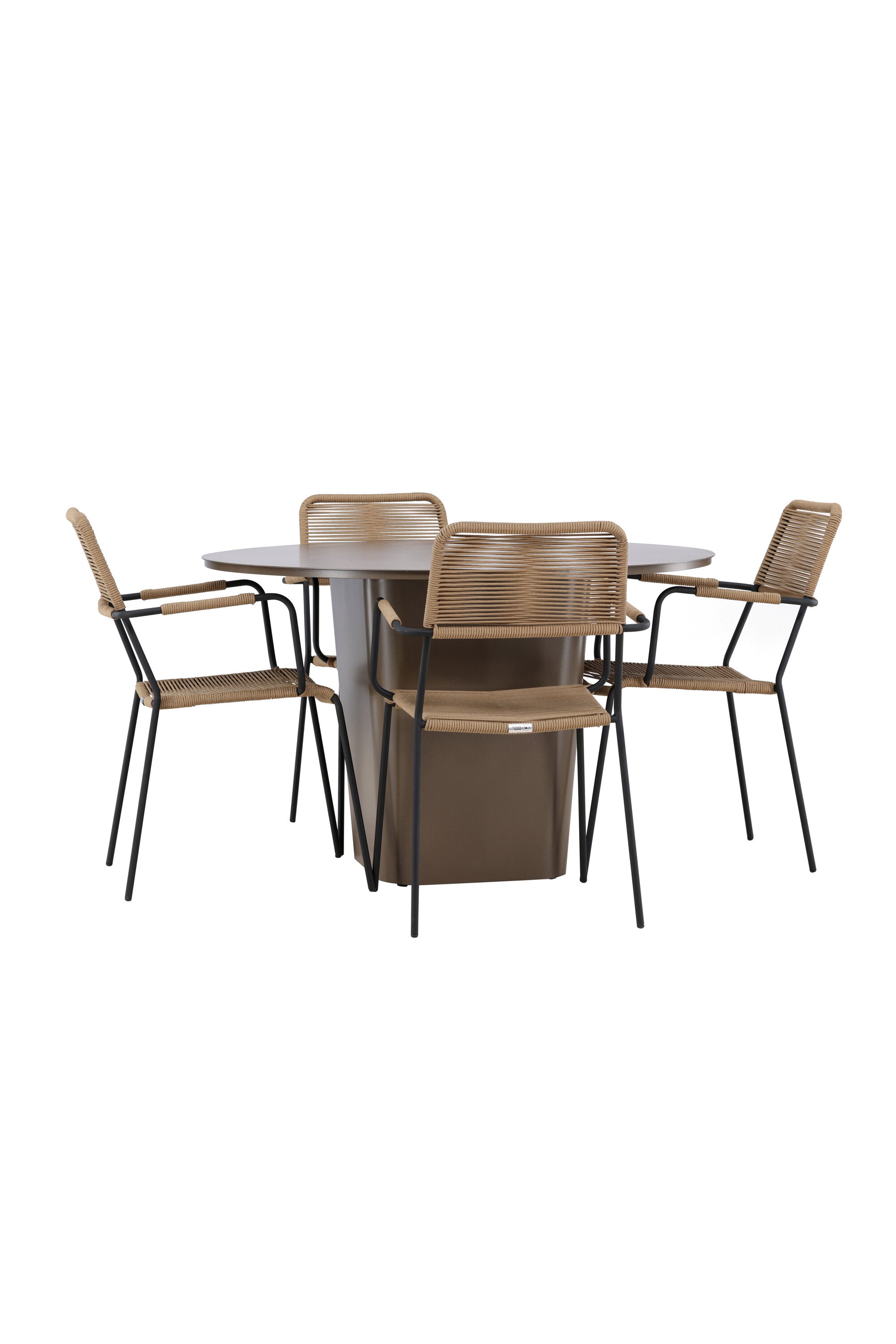 Santa Fe Gartentisch Set Lindos in Braun/Schwarz/Beige präsentiert im Onlineshop von KAQTU Design AG. Gartentischset ist von Venture Home