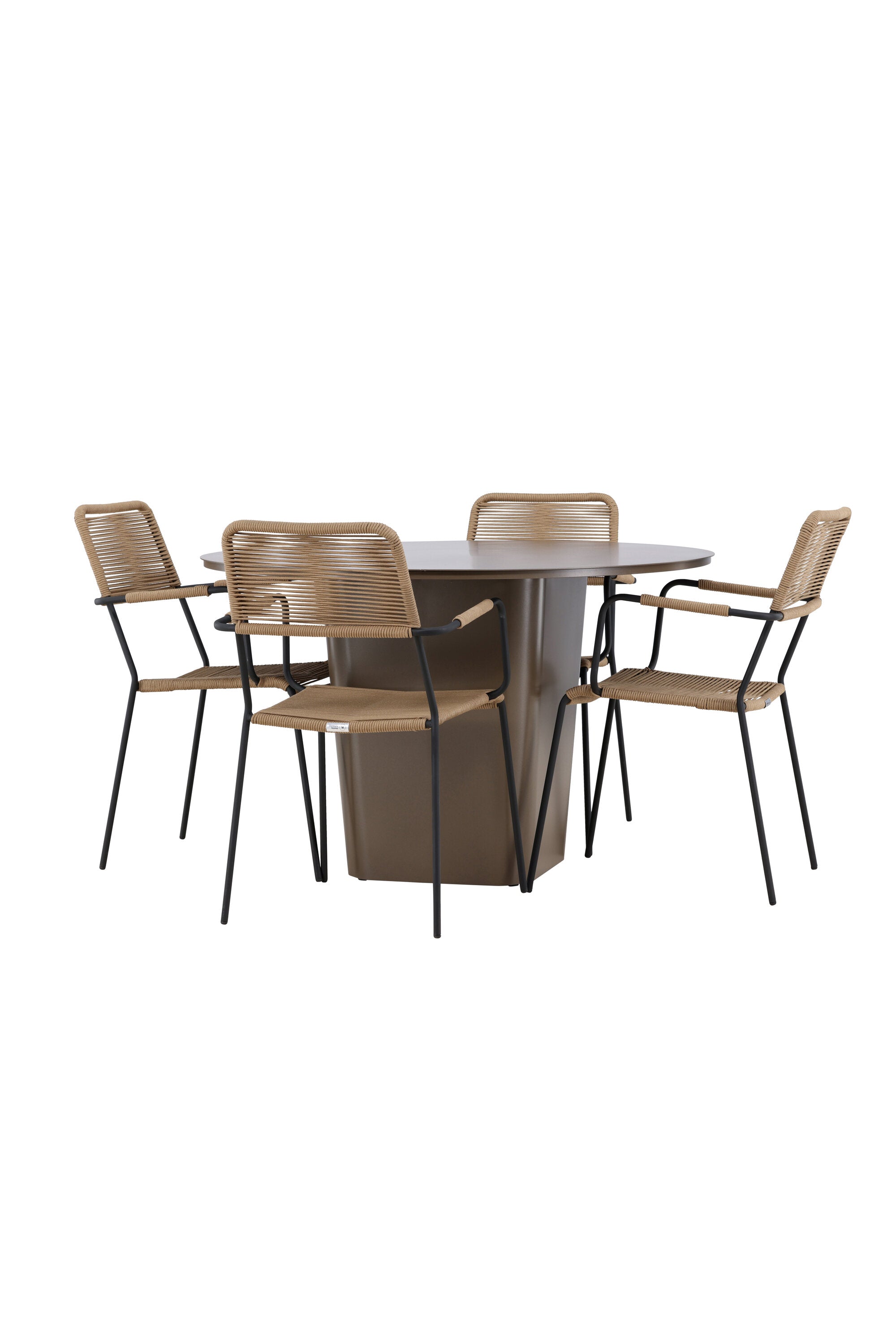 Santa Fe Gartentisch Set Lindos in Braun/Schwarz/Beige präsentiert im Onlineshop von KAQTU Design AG. Gartentischset ist von Venture Home