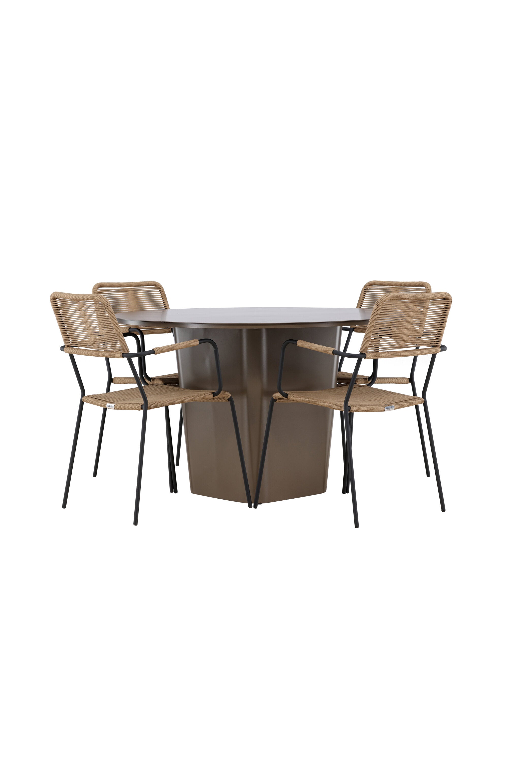 Santa Fe Gartentisch Set Lindos in Braun/Schwarz/Beige präsentiert im Onlineshop von KAQTU Design AG. Gartentischset ist von Venture Home