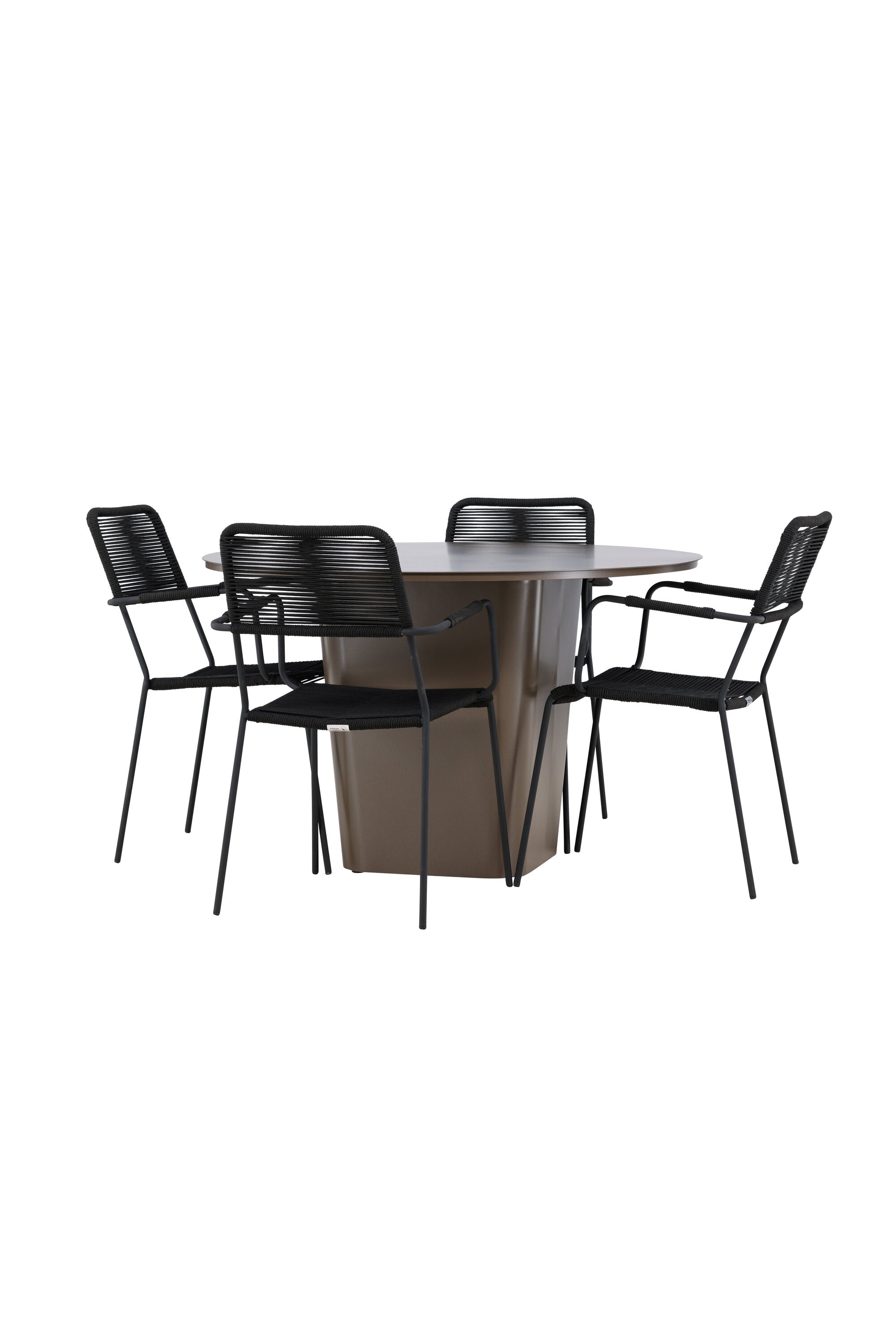Santa Fe Gartentisch Set Lindos in Braun schwarz präsentiert im Onlineshop von KAQTU Design AG. Gartentischset ist von Venture Home