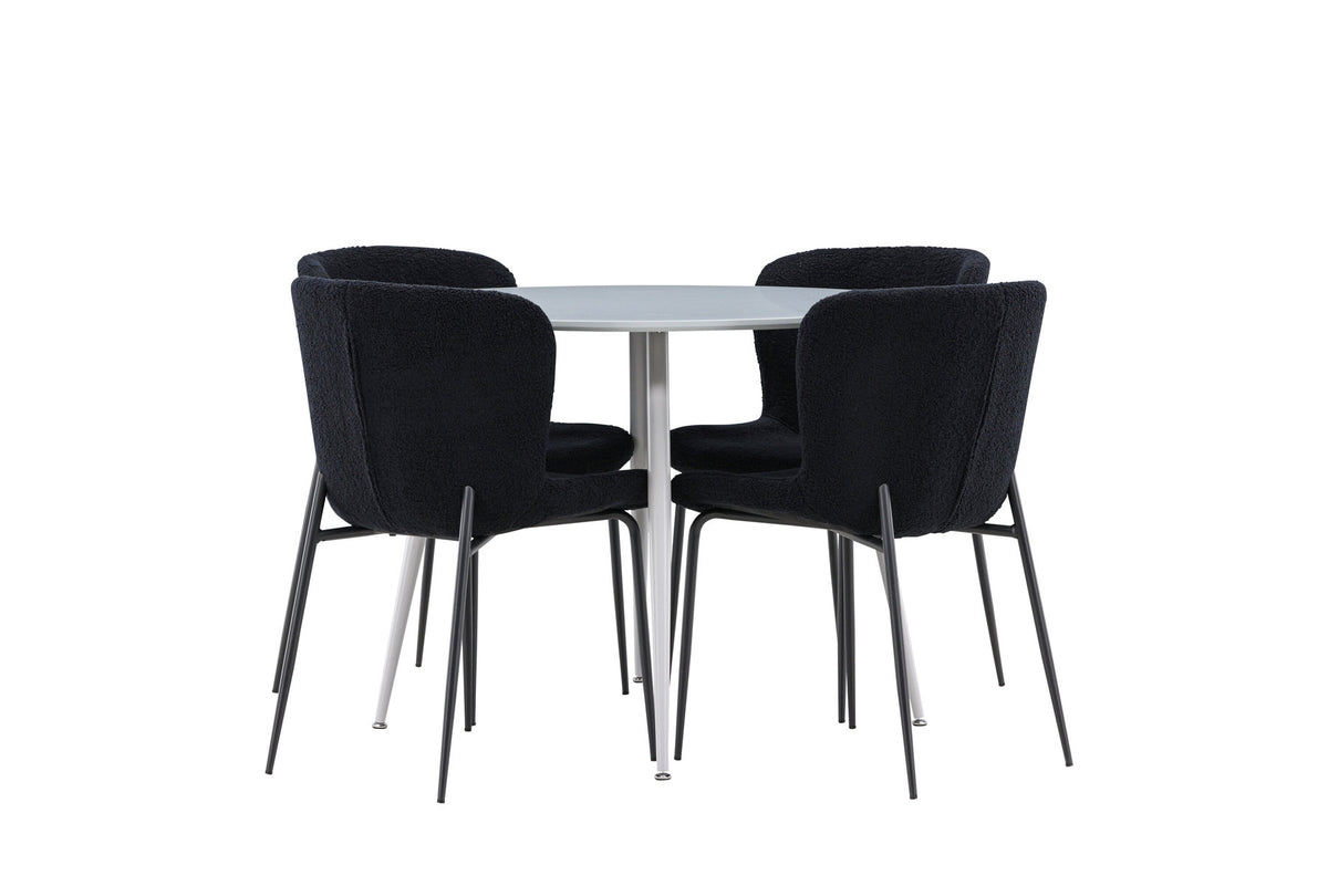 Tisch Plaza für das Essen mit Stühlen Modesto in Schwarz präsentiert im Onlineshop von KAQTU Design AG. Esszimmerset ist von Venture Home
