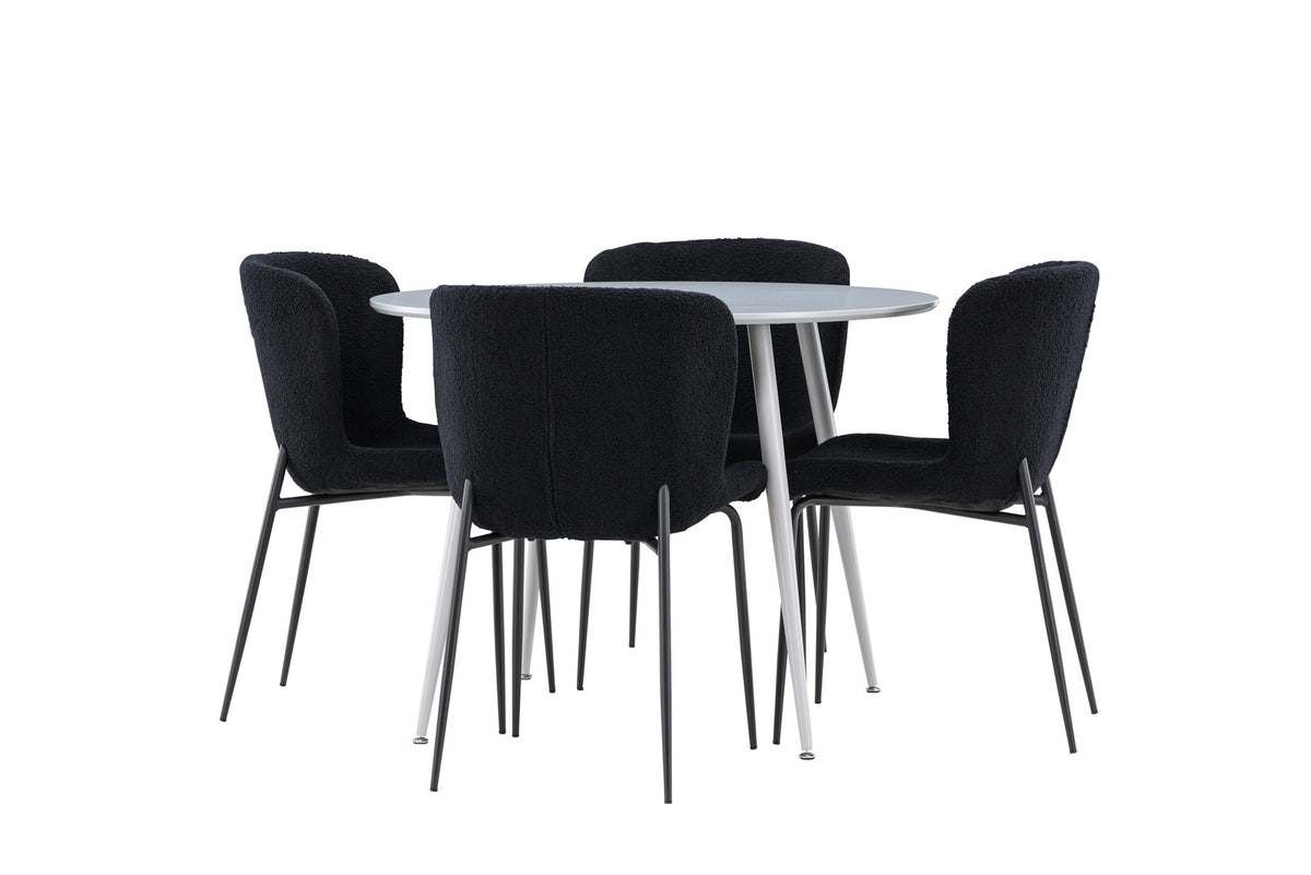 Tisch Plaza für das Essen mit Stühlen Modesto in Schwarz präsentiert im Onlineshop von KAQTU Design AG. Esszimmerset ist von Venture Home