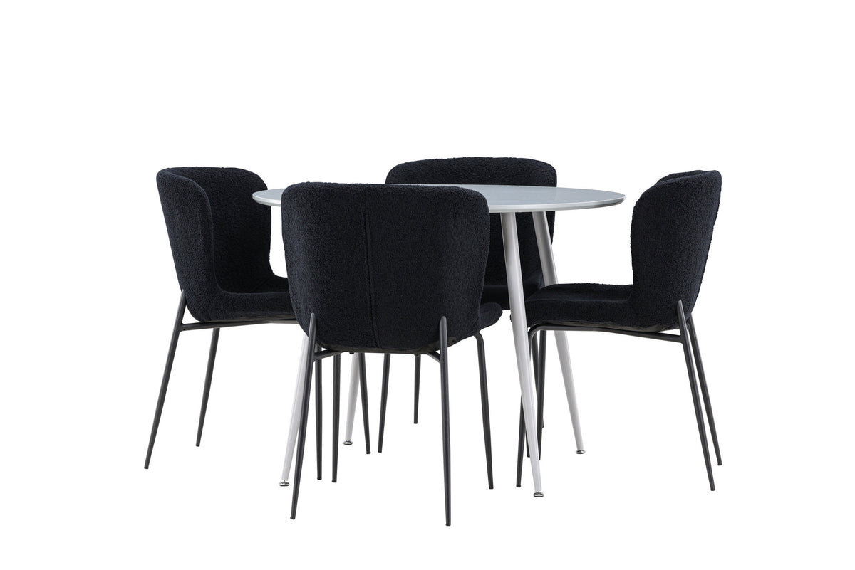 Tisch Plaza für das Essen mit Stühlen Modesto in Schwarz präsentiert im Onlineshop von KAQTU Design AG. Esszimmerset ist von Venture Home