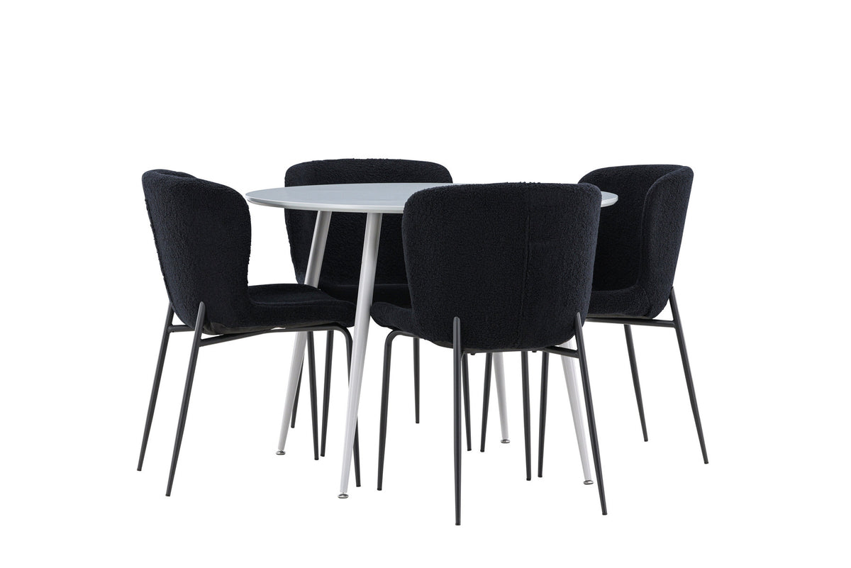 Tisch Plaza für das Essen mit Stühlen Modesto in Schwarz präsentiert im Onlineshop von KAQTU Design AG. Esszimmerset ist von Venture Home