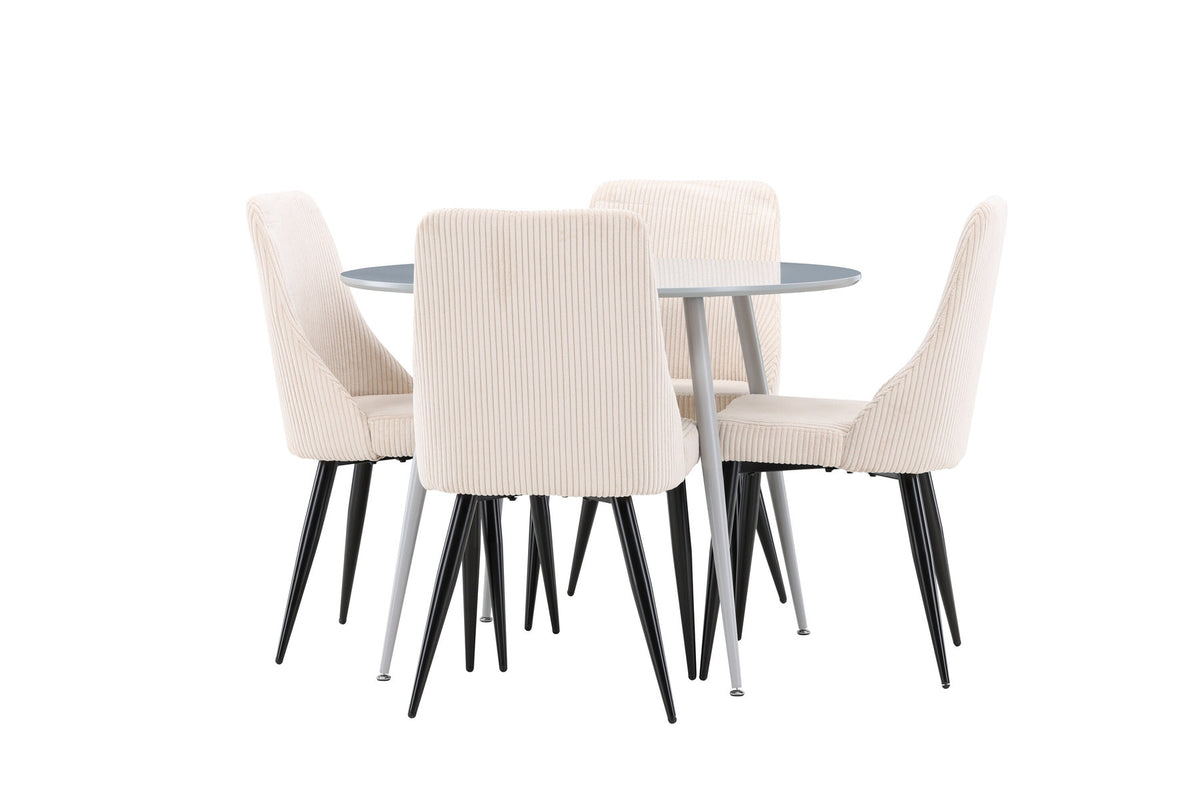 Esstisch Plaza mit Stühlen Leone in Beige präsentiert im Onlineshop von KAQTU Design AG. Esszimmerset ist von Venture Home