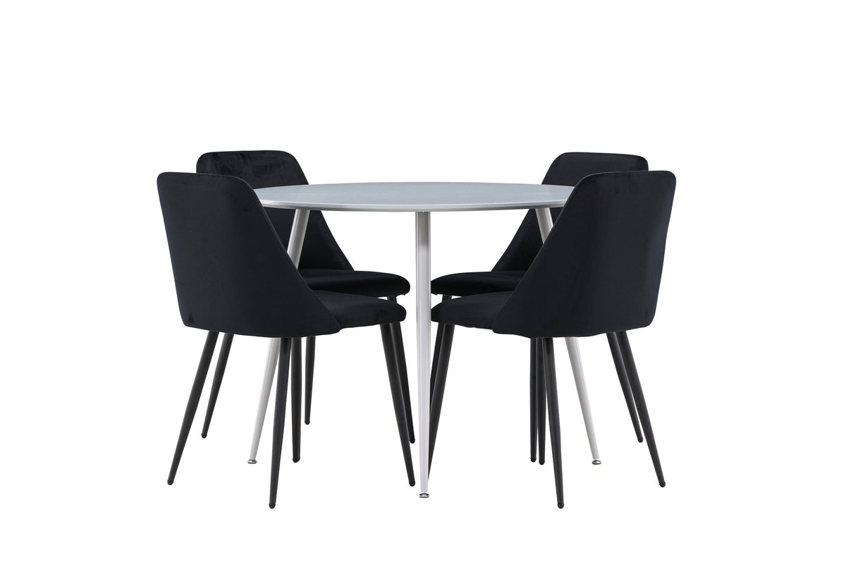 Plaza Esstisch mit Night Stühlen in Schwarz präsentiert im Onlineshop von KAQTU Design AG. Esszimmerset ist von Venture Home