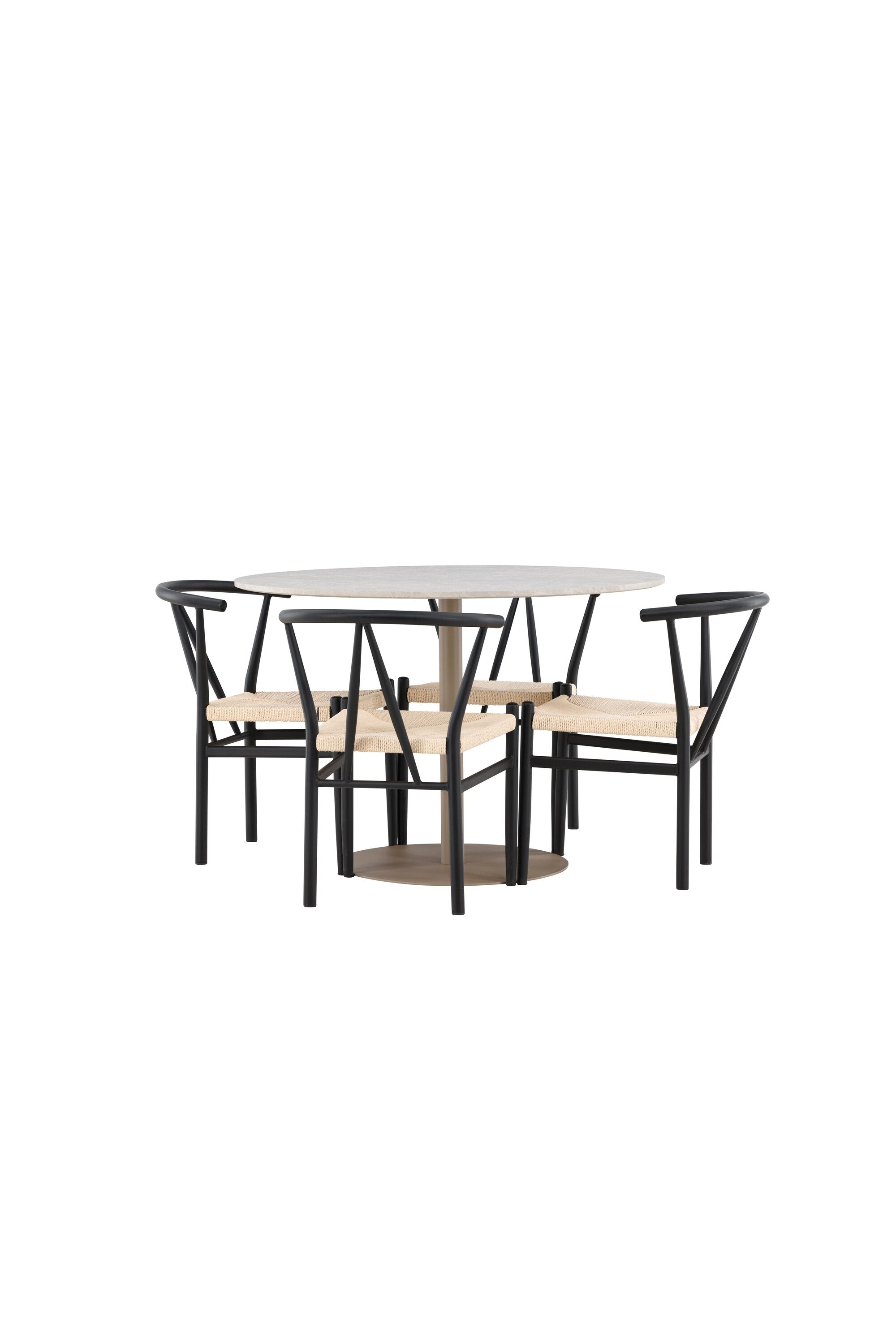 Lycke Esstisch mit Alfons Stühlen in  präsentiert im Onlineshop von KAQTU Design AG. Bartischset ist von Venture Home