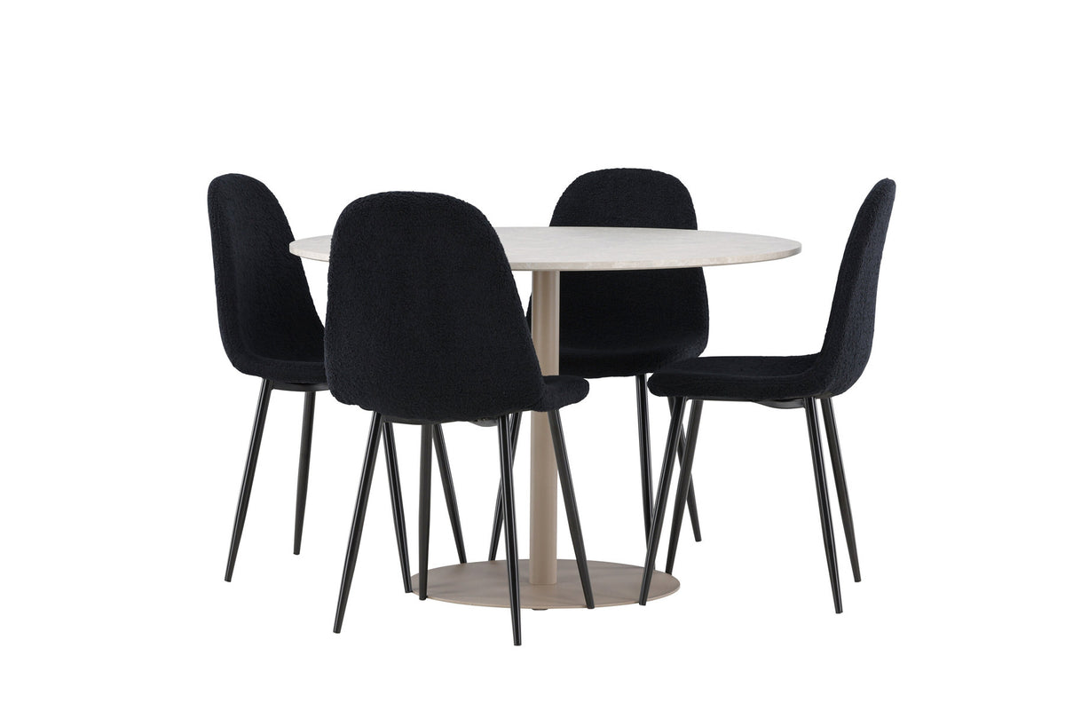 Lycke Esstisch mit Polar Stühlen in Schwarz präsentiert im Onlineshop von KAQTU Design AG. Esszimmerset ist von Venture Home