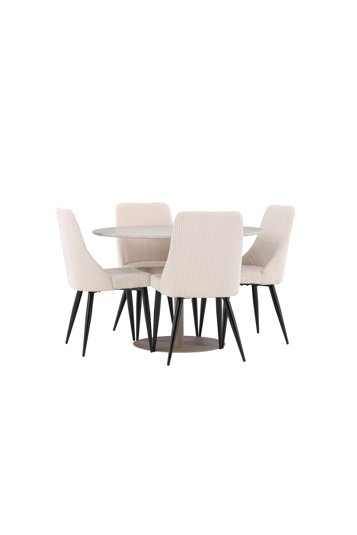 Lycke Esstisch mit Leone Stühlen in Beige präsentiert im Onlineshop von KAQTU Design AG. Esszimmerset ist von Venture Home