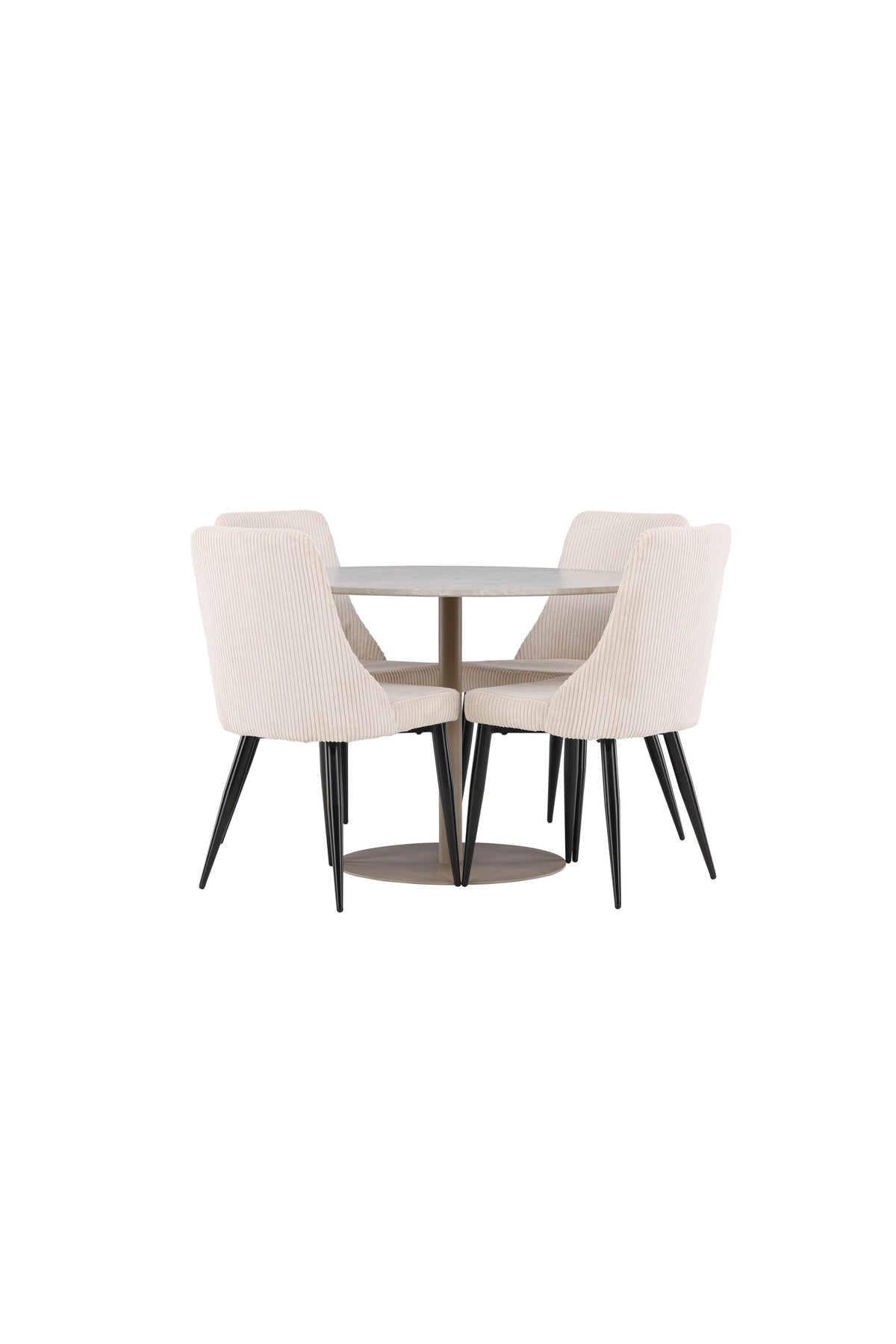 Lycke Esstisch mit Leone Stühlen in Beige präsentiert im Onlineshop von KAQTU Design AG. Esszimmerset ist von Venture Home