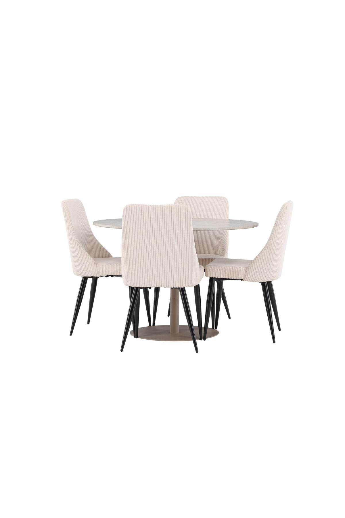Lycke Esstisch mit Leone Stühlen in Beige präsentiert im Onlineshop von KAQTU Design AG. Esszimmerset ist von Venture Home