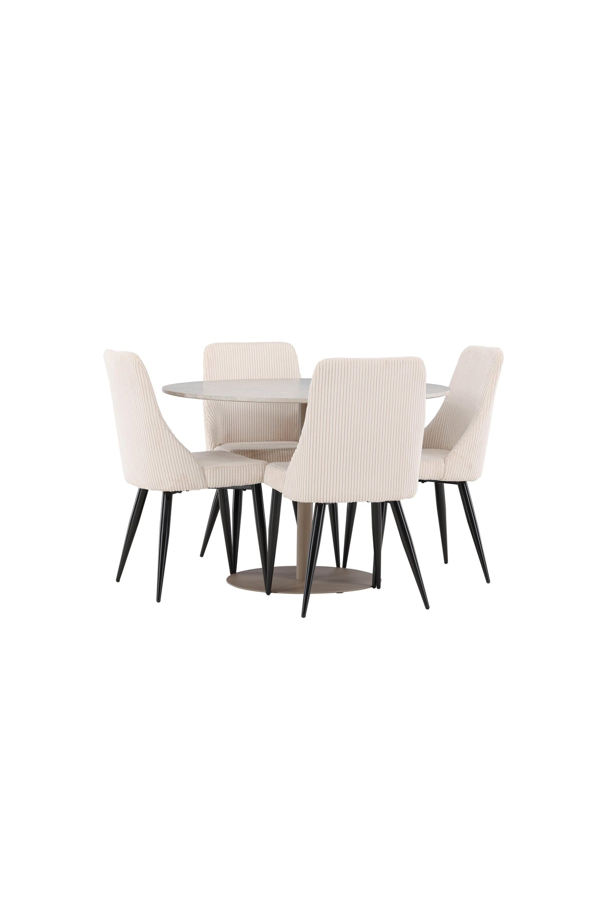 Lycke Esstisch mit Leone Stühlen in Beige präsentiert im Onlineshop von KAQTU Design AG. Esszimmerset ist von Venture Home