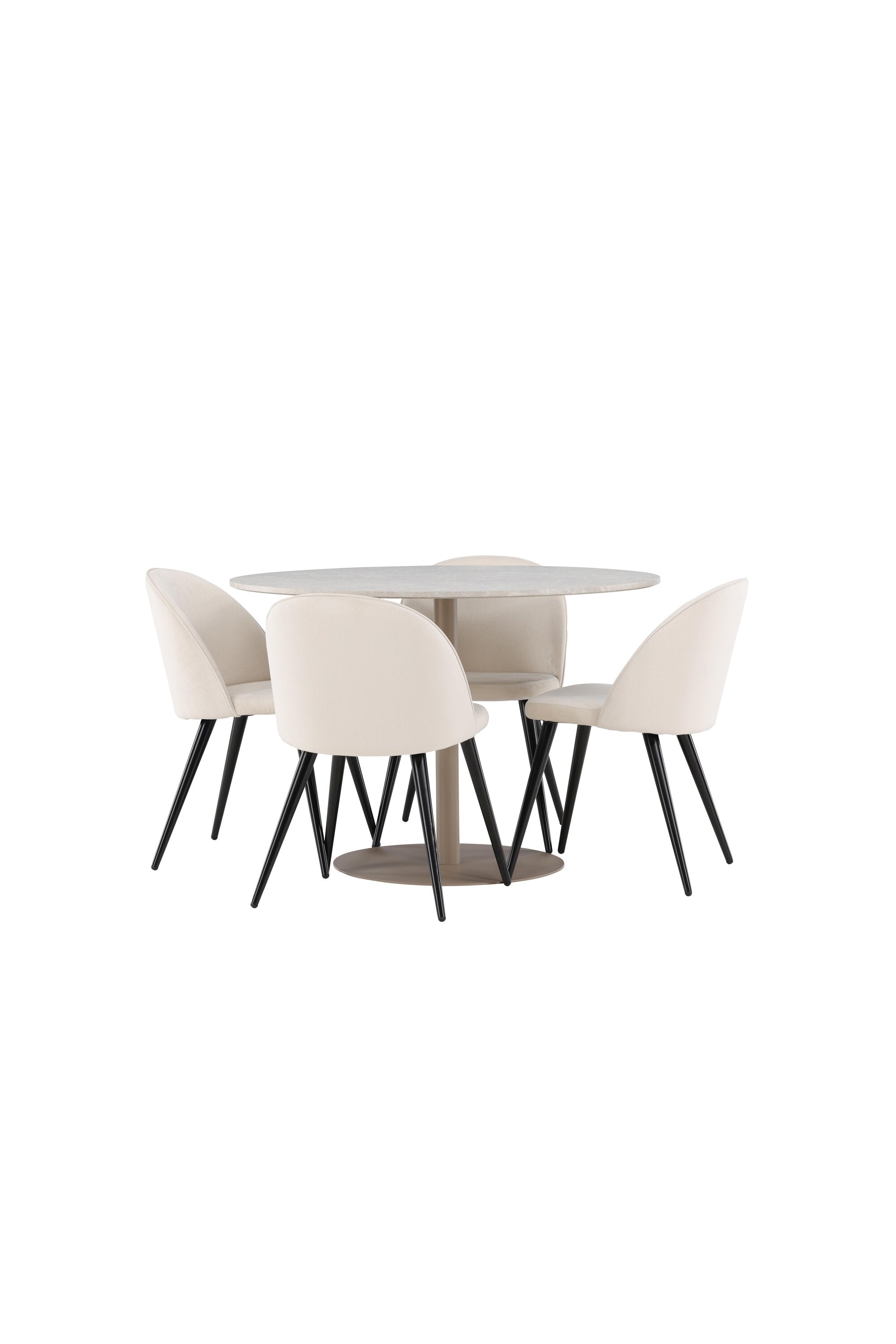 Lycke Esstisch mit Velvet Stühlen in  präsentiert im Onlineshop von KAQTU Design AG. Bartischset ist von Venture Home