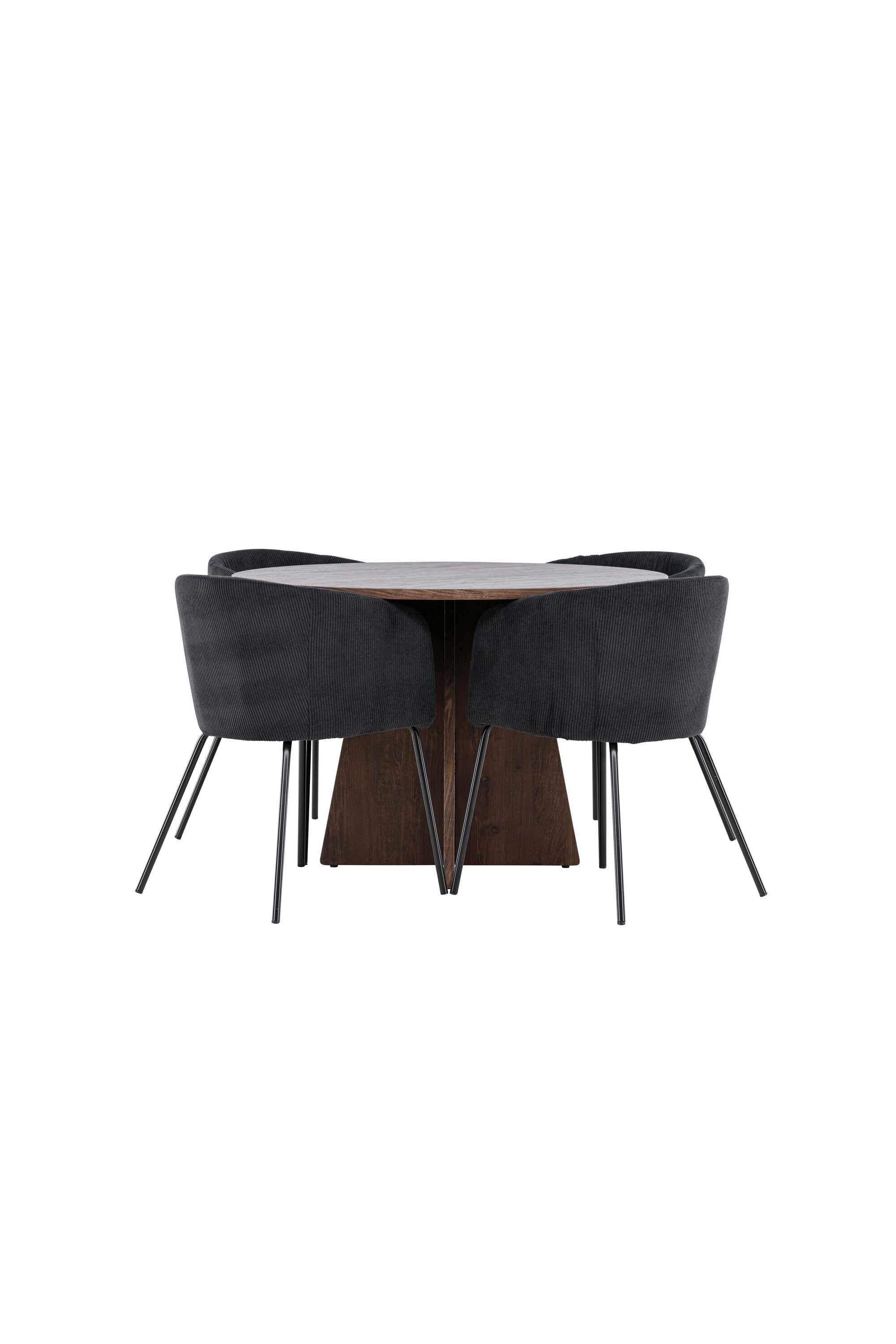 Bootcut-Esszimmertisch mit Berit-Stühlen in  präsentiert im Onlineshop von KAQTU Design AG. Bartischset ist von Venture Home