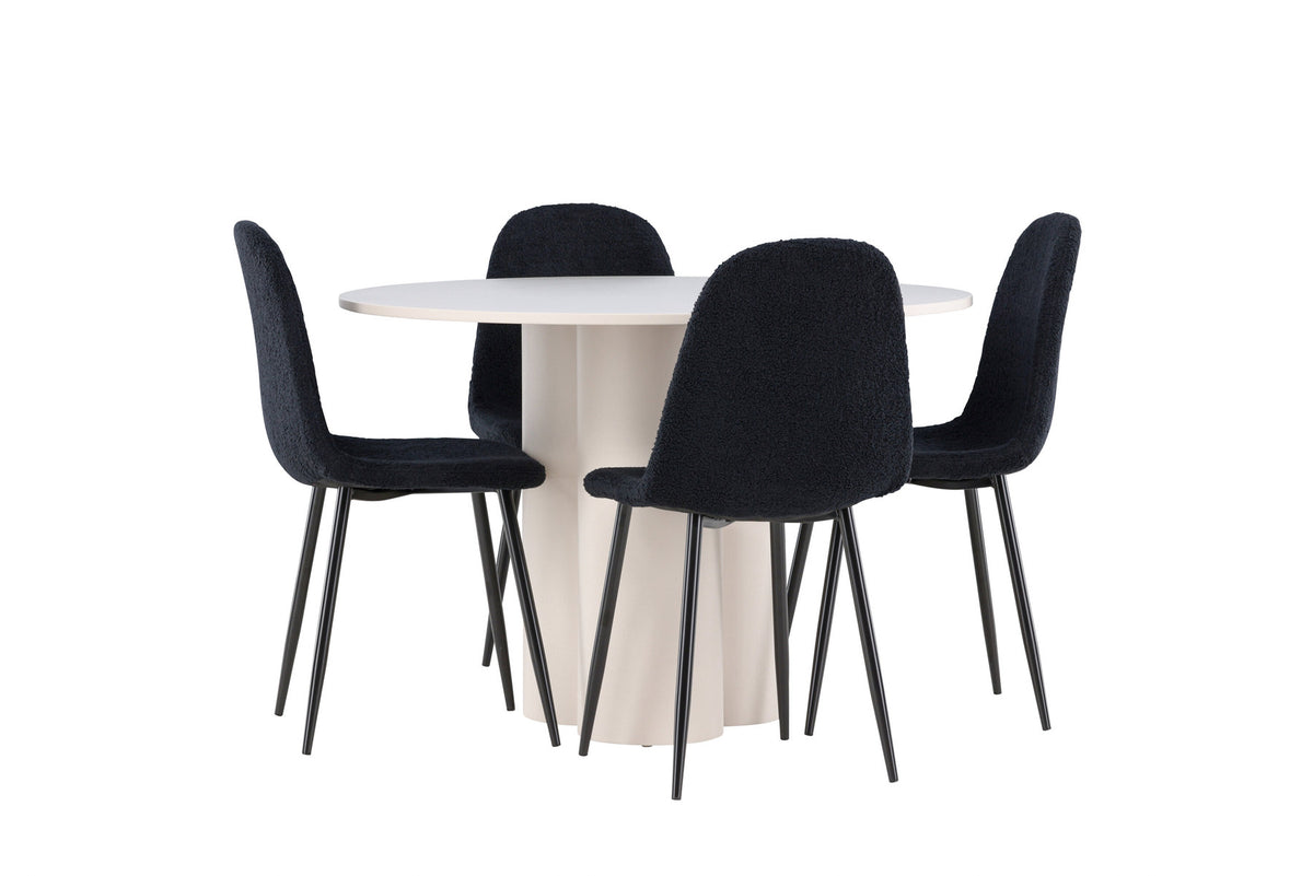 Olivia Esstisch mit Polar Stühlen in Schwarz präsentiert im Onlineshop von KAQTU Design AG. Esszimmerset ist von Venture Home