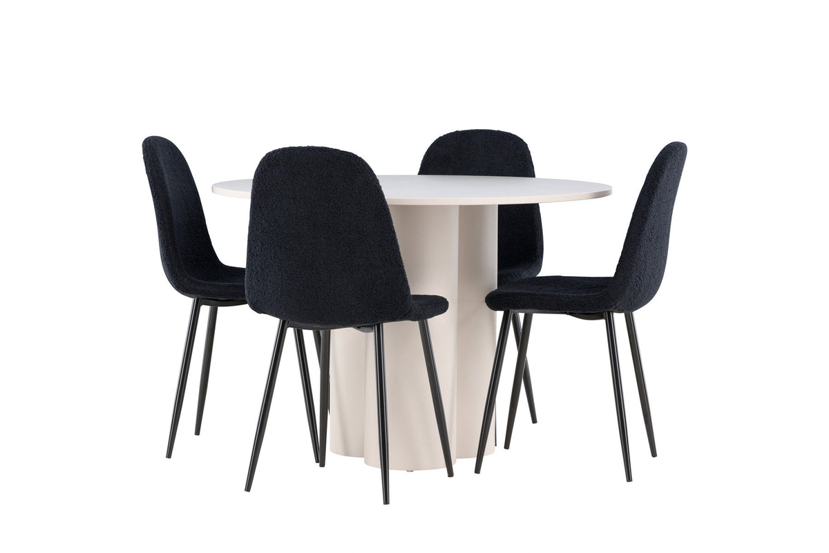 Olivia Esstisch mit Polar Stühlen in Schwarz präsentiert im Onlineshop von KAQTU Design AG. Esszimmerset ist von Venture Home
