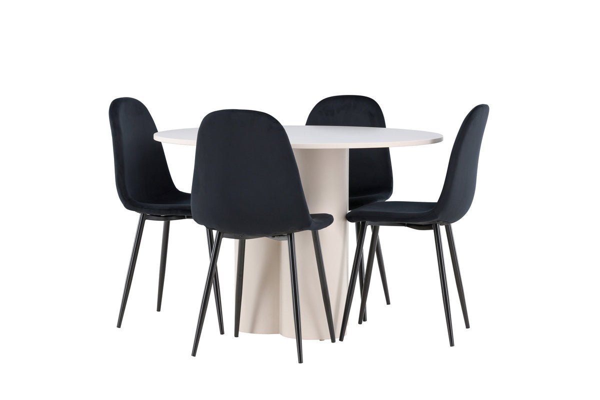 Olivia Esstisch mit Polar Stühlen in Schwarz präsentiert im Onlineshop von KAQTU Design AG. Esszimmerset ist von Venture Home
