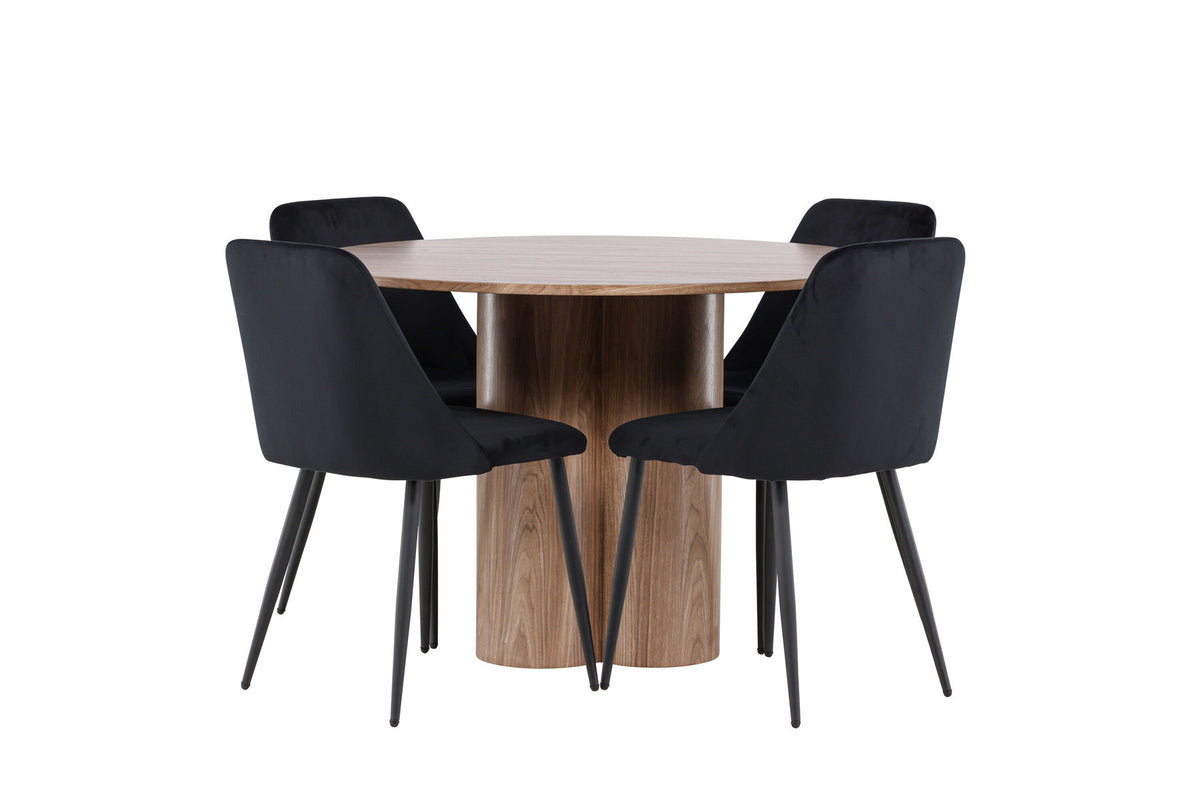 Olivia Esstisch mit Night Stühlen in Schwarz präsentiert im Onlineshop von KAQTU Design AG. Esszimmerset ist von Venture Home